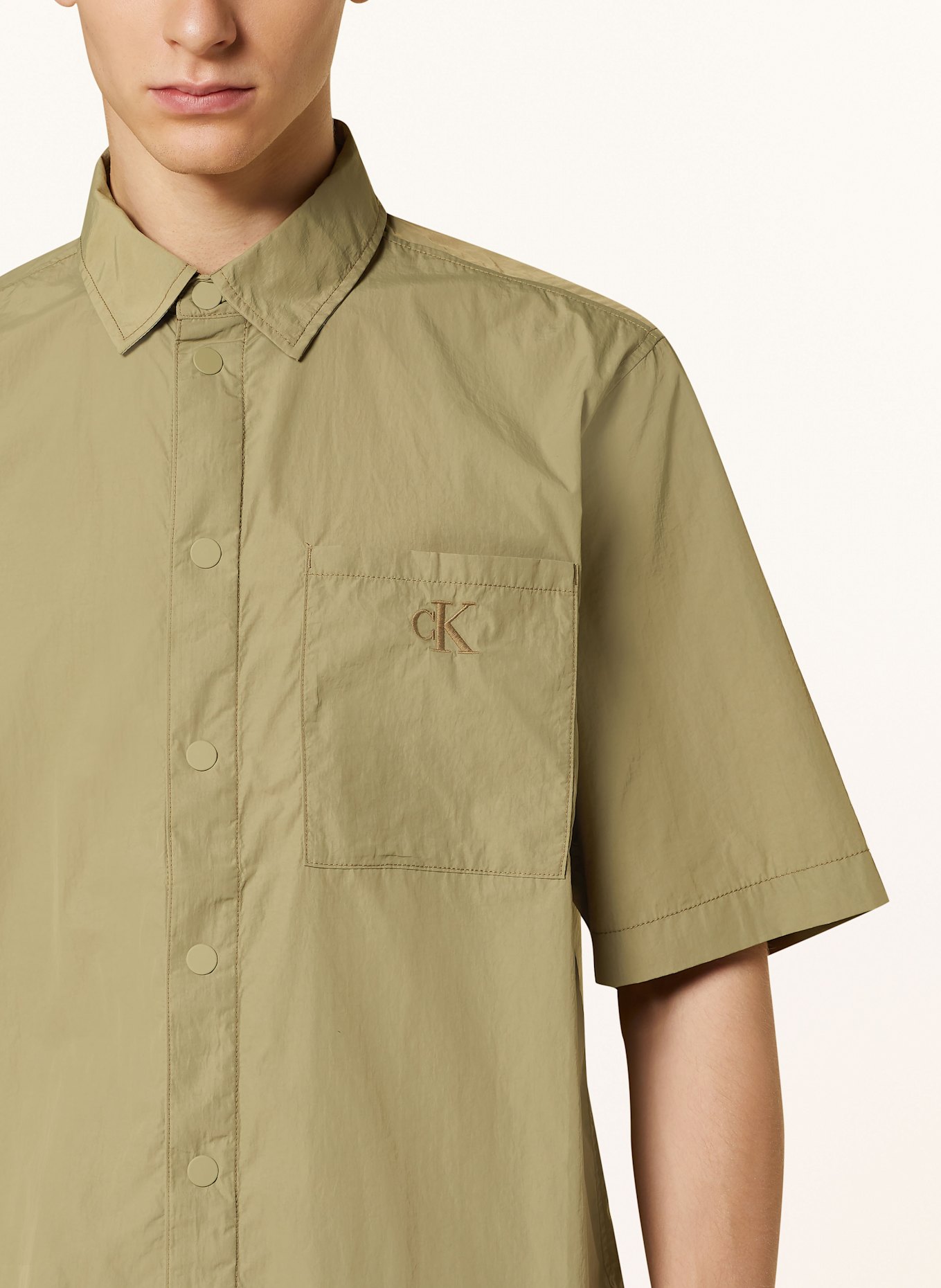 Calvin Klein Koszula z krótkim rękawem: OLIWKOWY