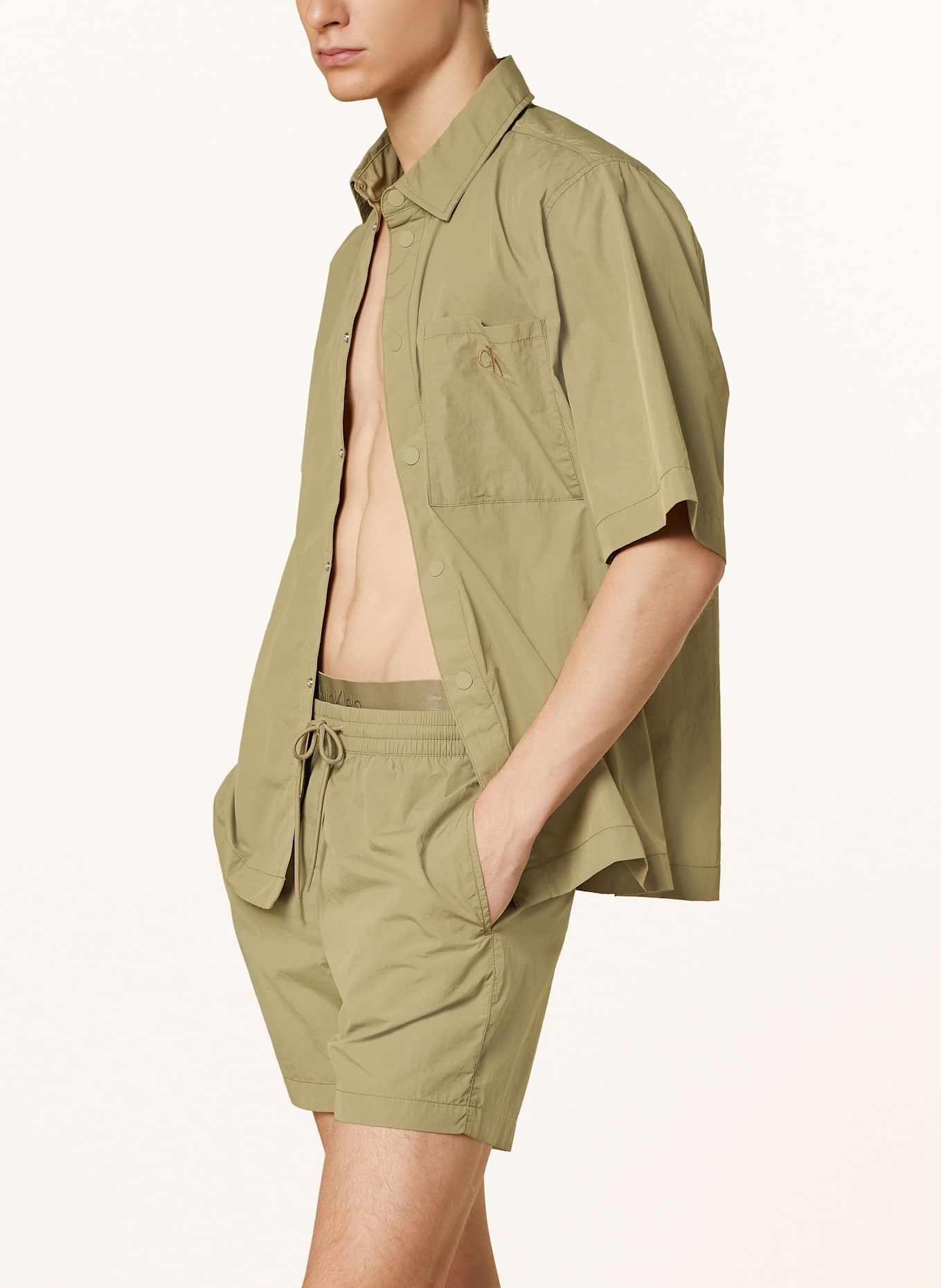 Calvin Klein Koszula z krótkim rękawem: OLIWKOWY