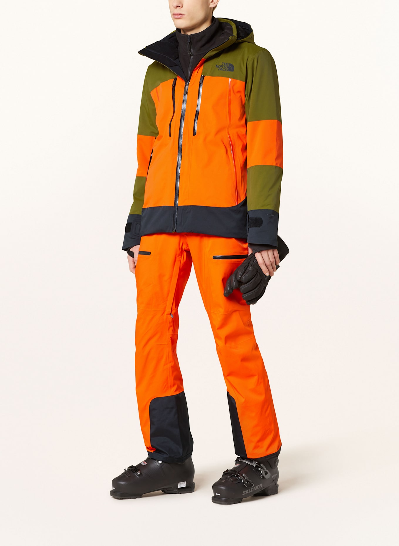 North face ski jacket orange shop