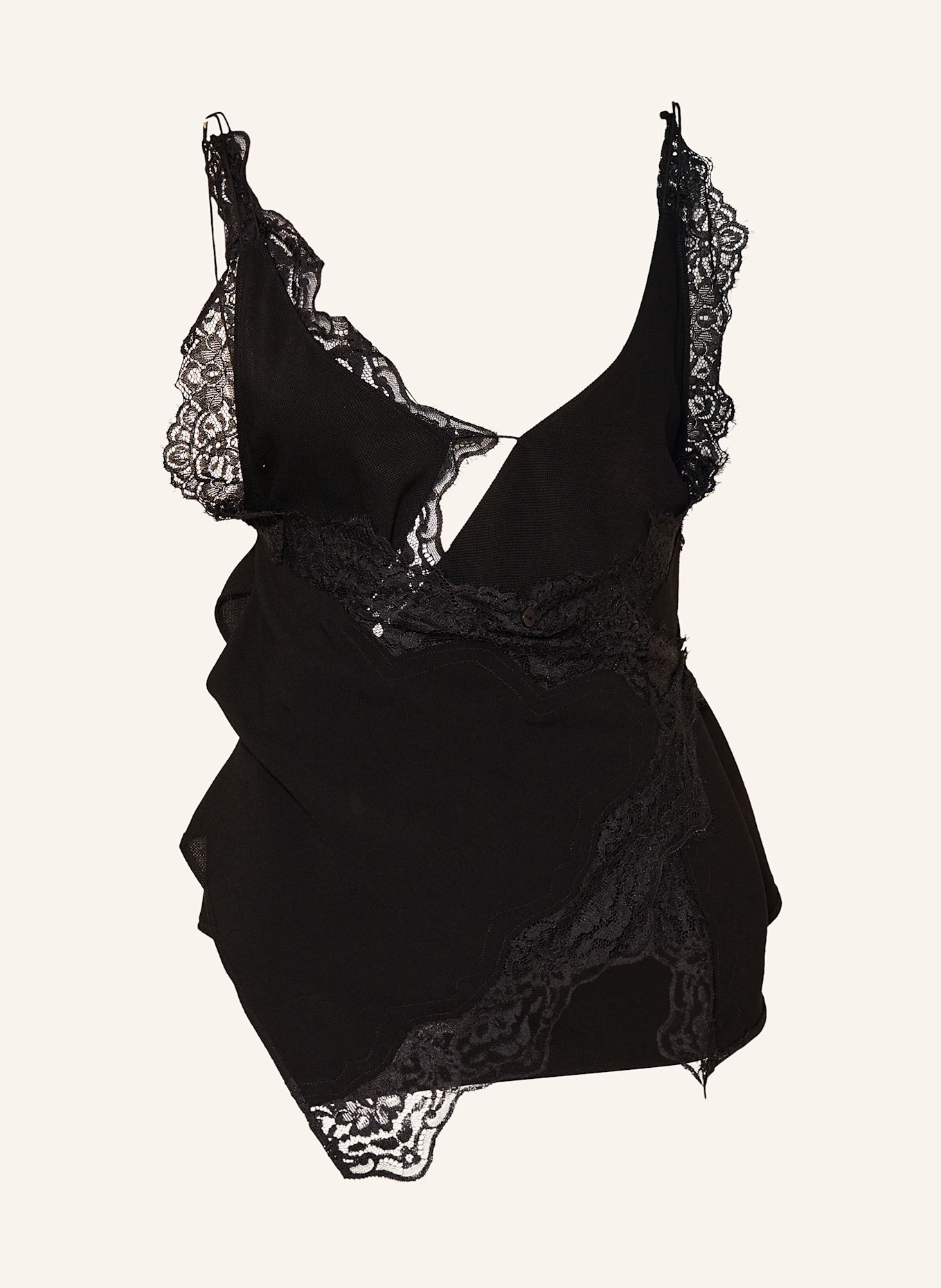 CHRISTOPHER ESBER Top with lace and cut-out: BLACK