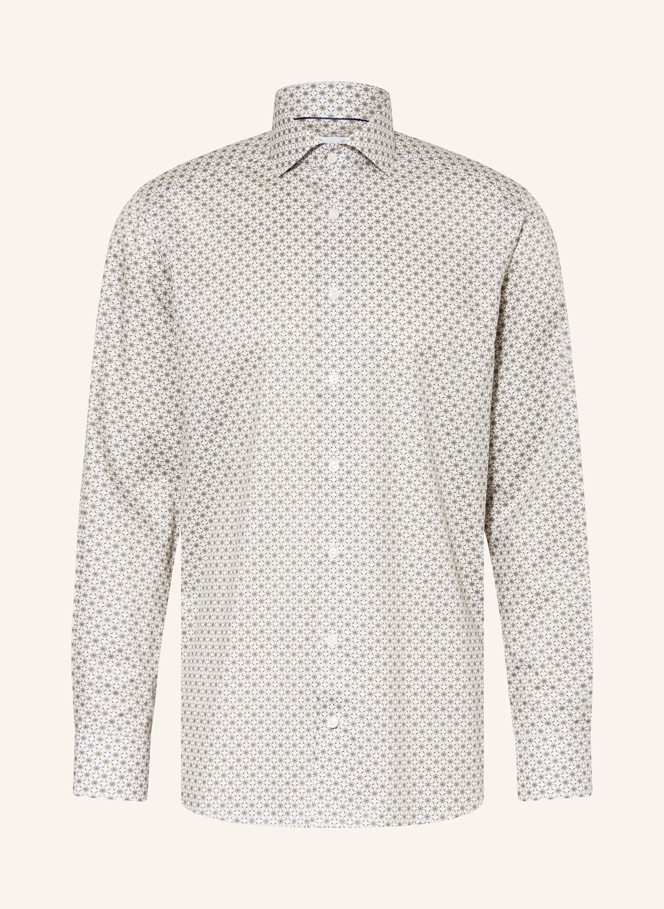 ETON Shirt contemporary fit: BEIGE / GREEN / WHITE