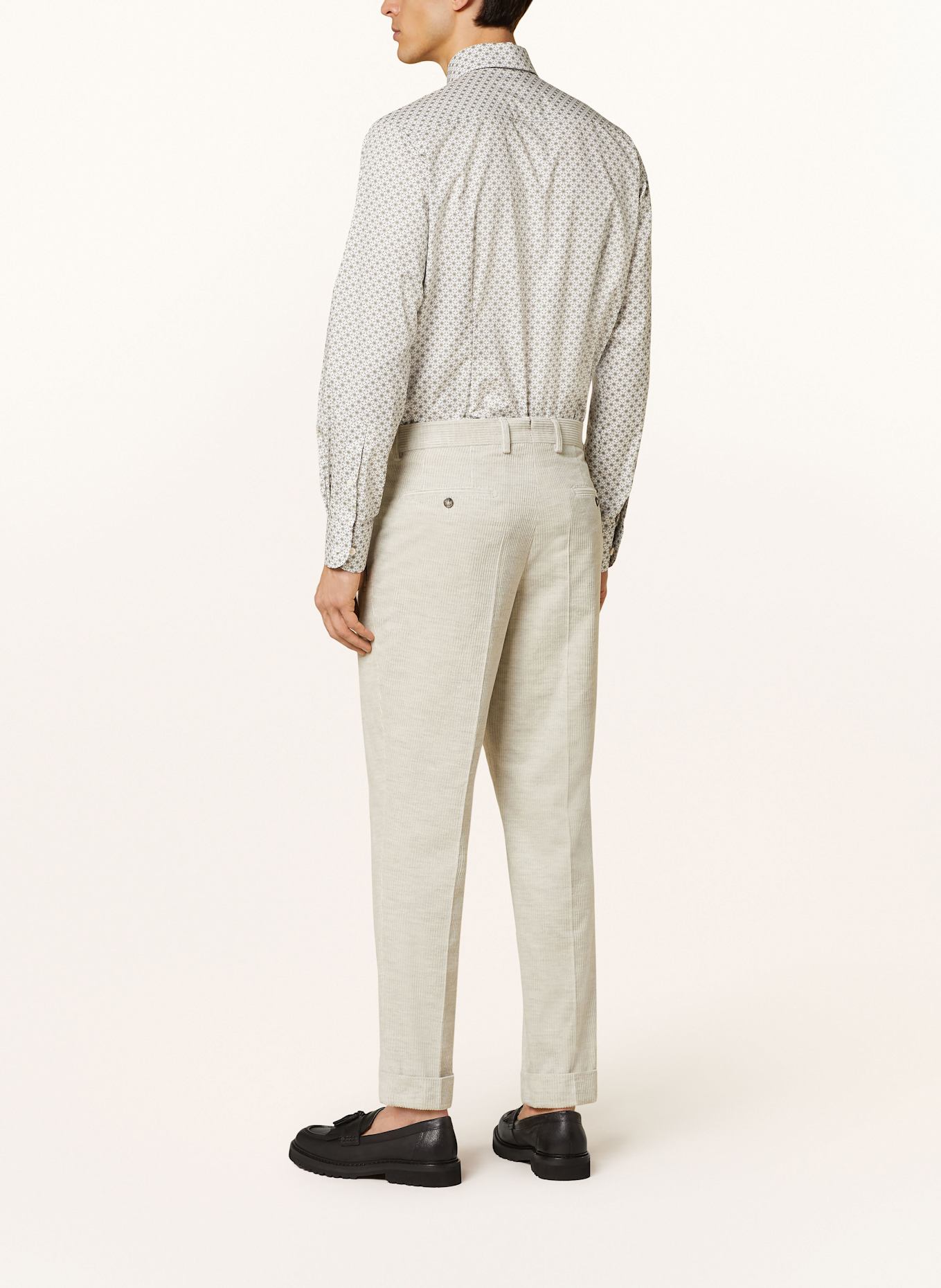 ETON Shirt contemporary fit: BEIGE / GREEN / WHITE