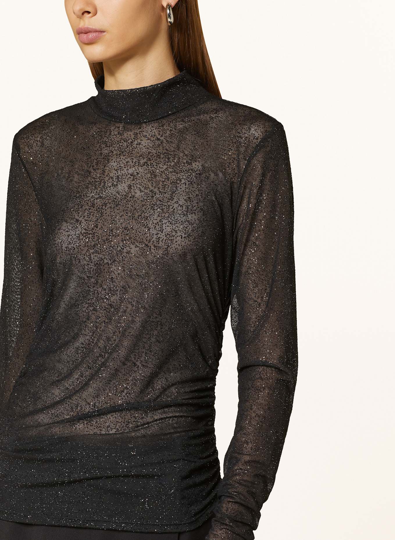 GESTUZ Halenkový top GLIMMAGZ s třpytivou přízí: ČERNÁ