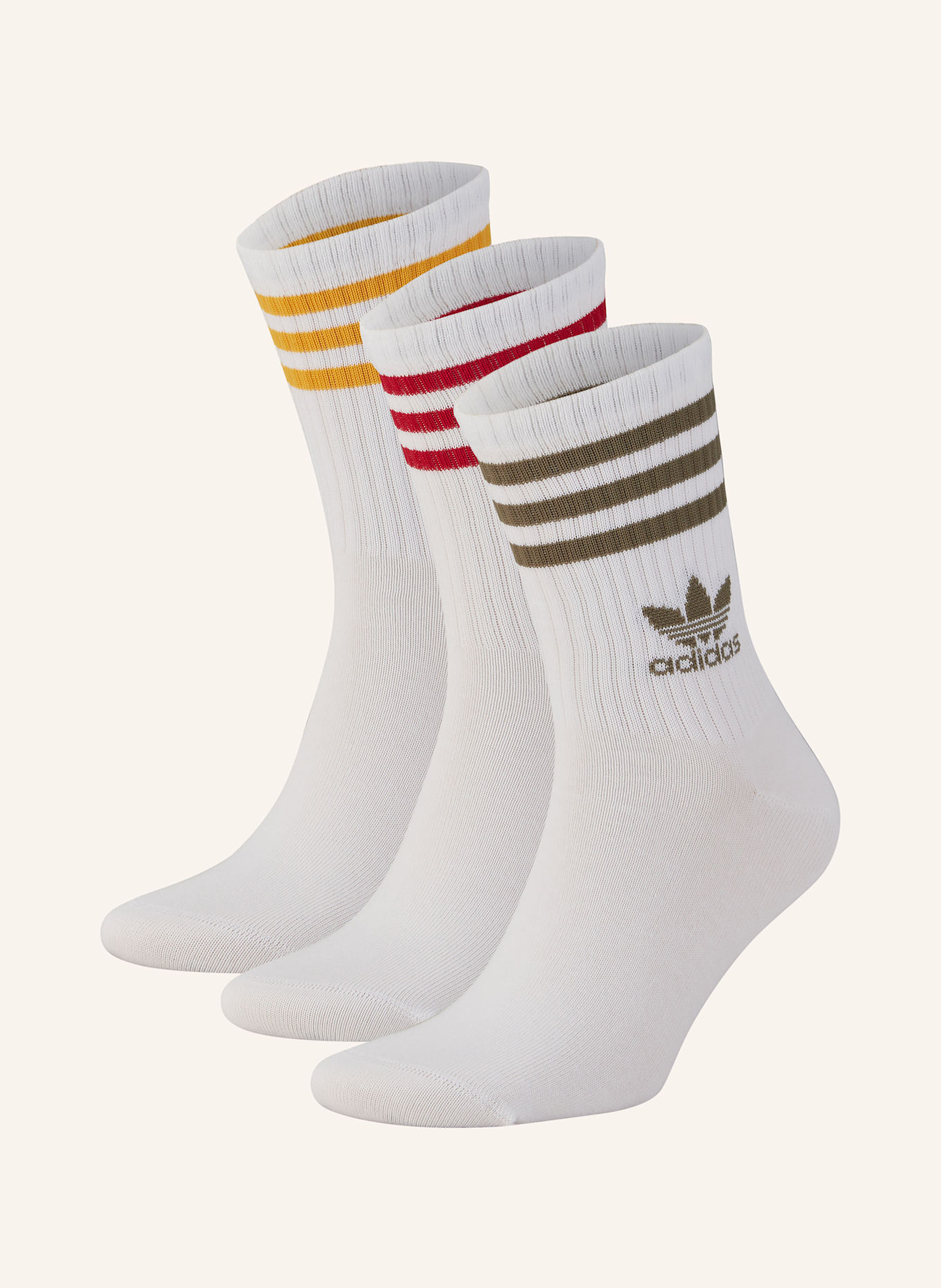 Adidas originals mid cut 3 pack socken white oxide clearance