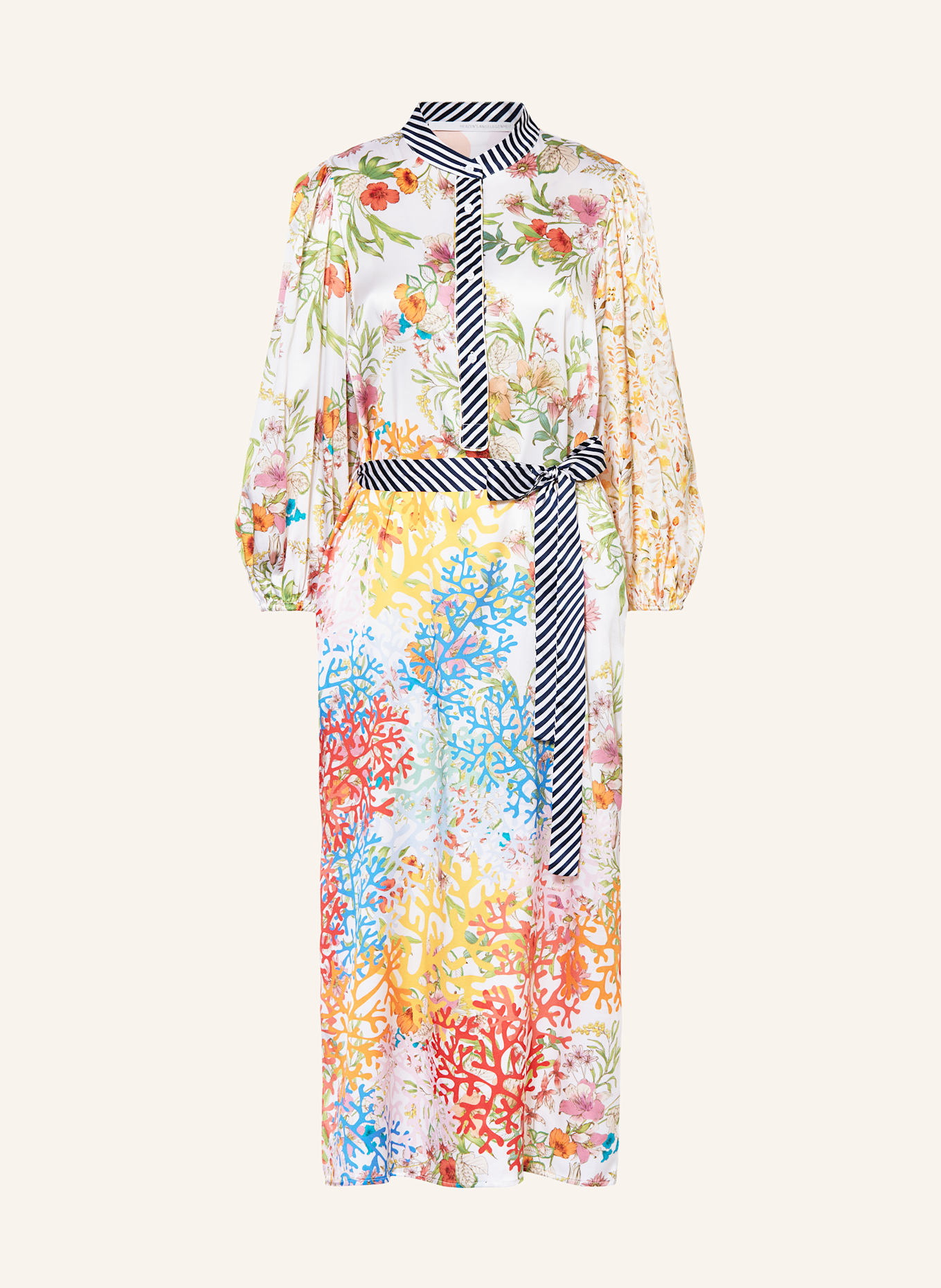 HERZEN'S ANGELEGENHEIT Seidenkleid: GRÜN / ORANGE / LILA