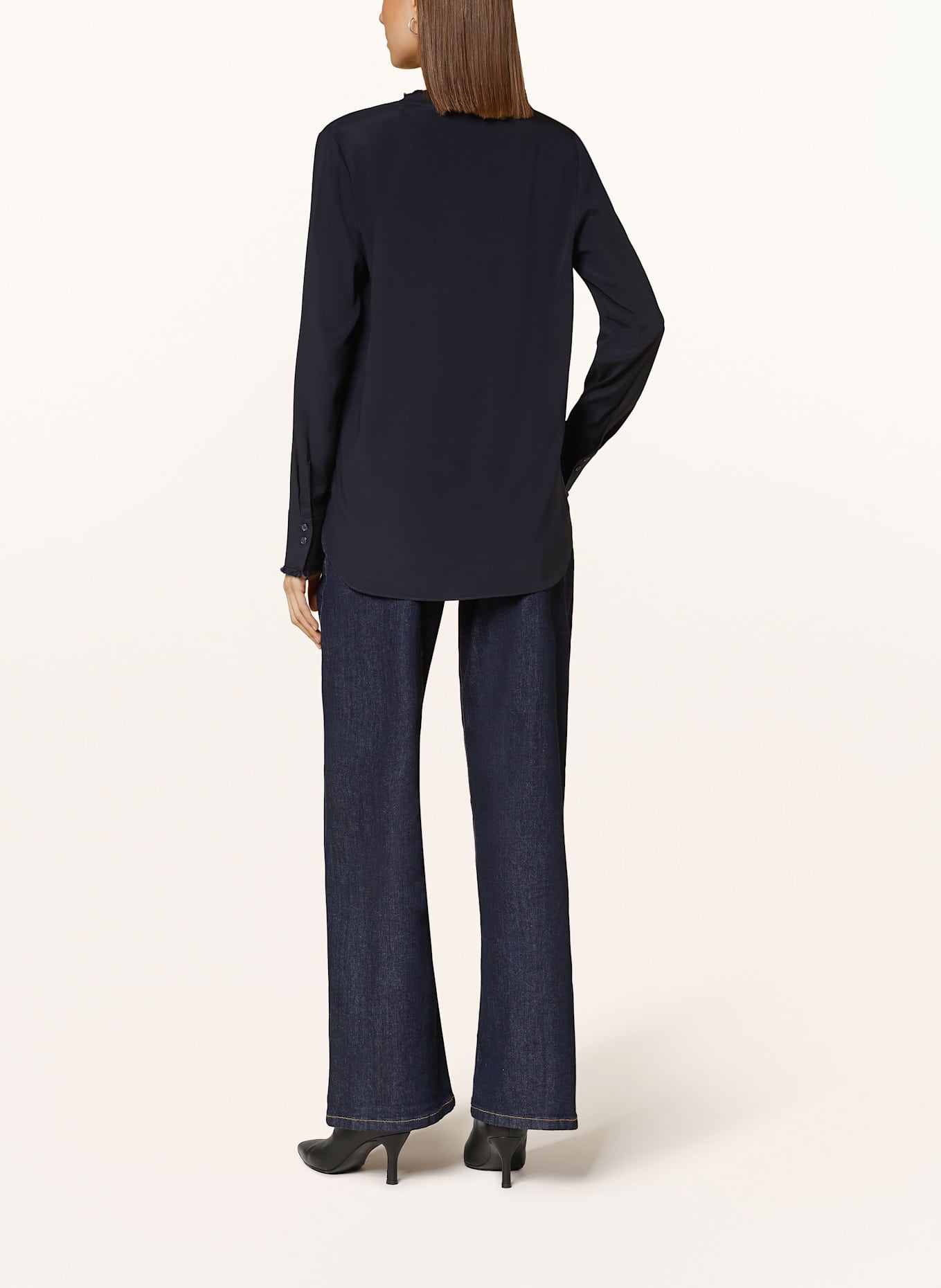 HERZEN'S ANGELEGENHEIT Shirt blouse in silk: DARK BLUE
