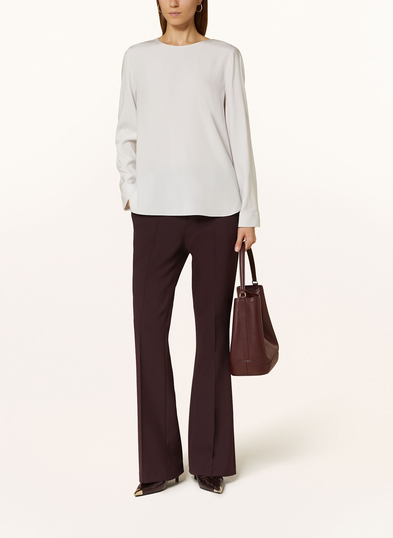 HERZEN'S ANGELEGENHEIT Blusenshirt aus Seide: HELLGRAU