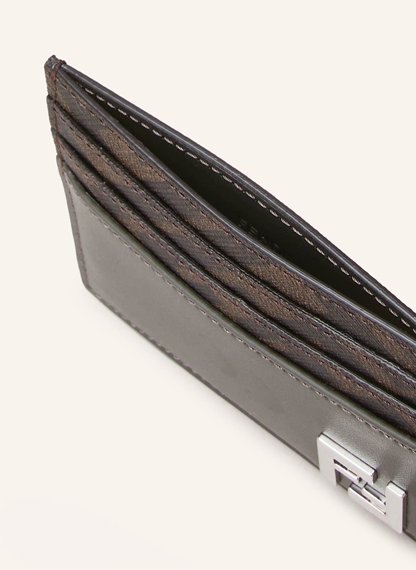 FENDI Kartenetui: KHAKI/ BRAUN