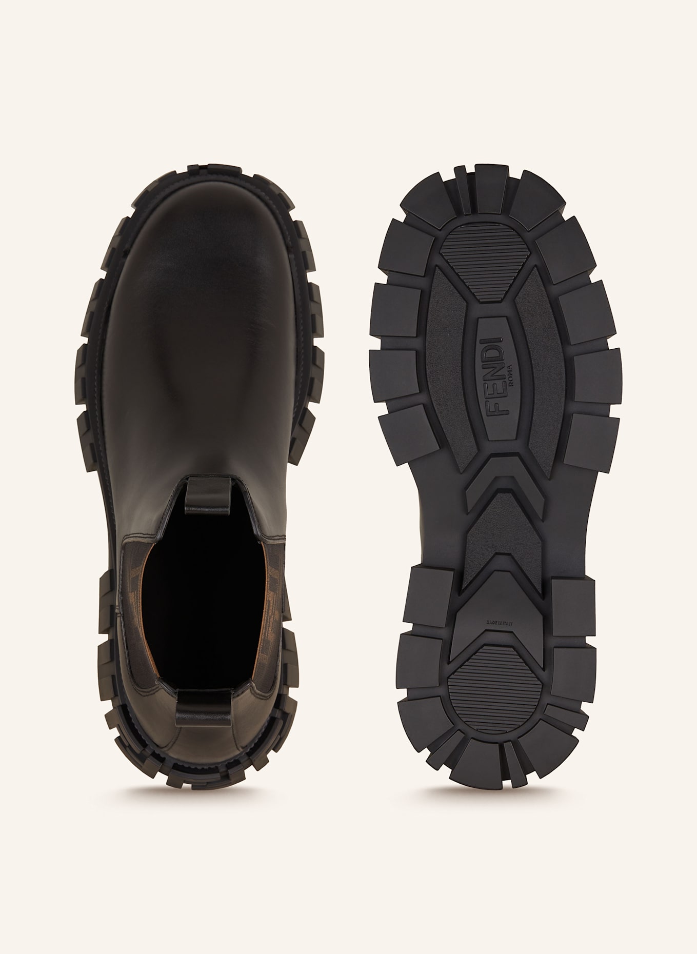 FENDI Plateau-Boots FF ELASTIC: SCHWARZ
