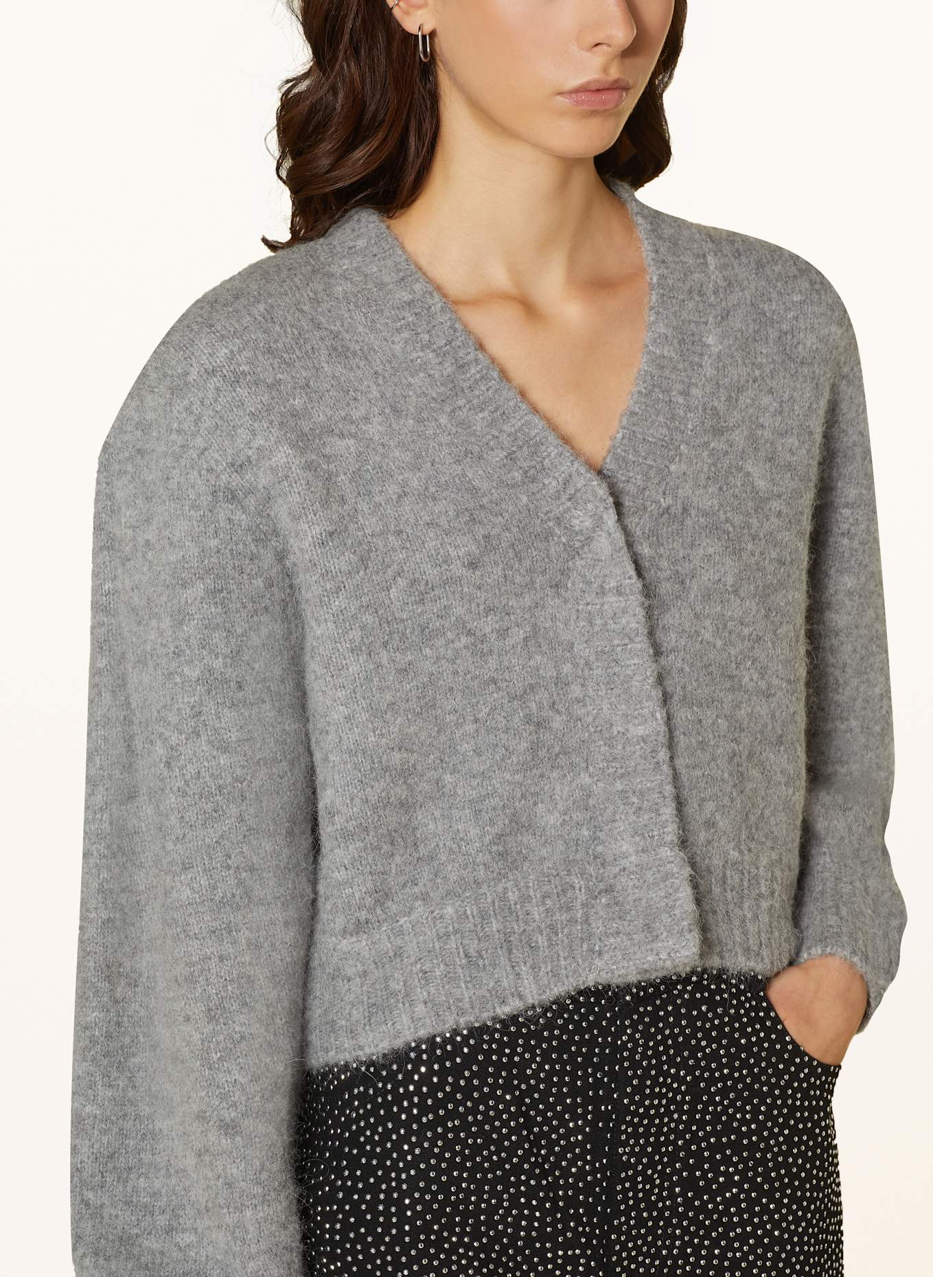 ROTATE Cardigan with alpaca: GRAY