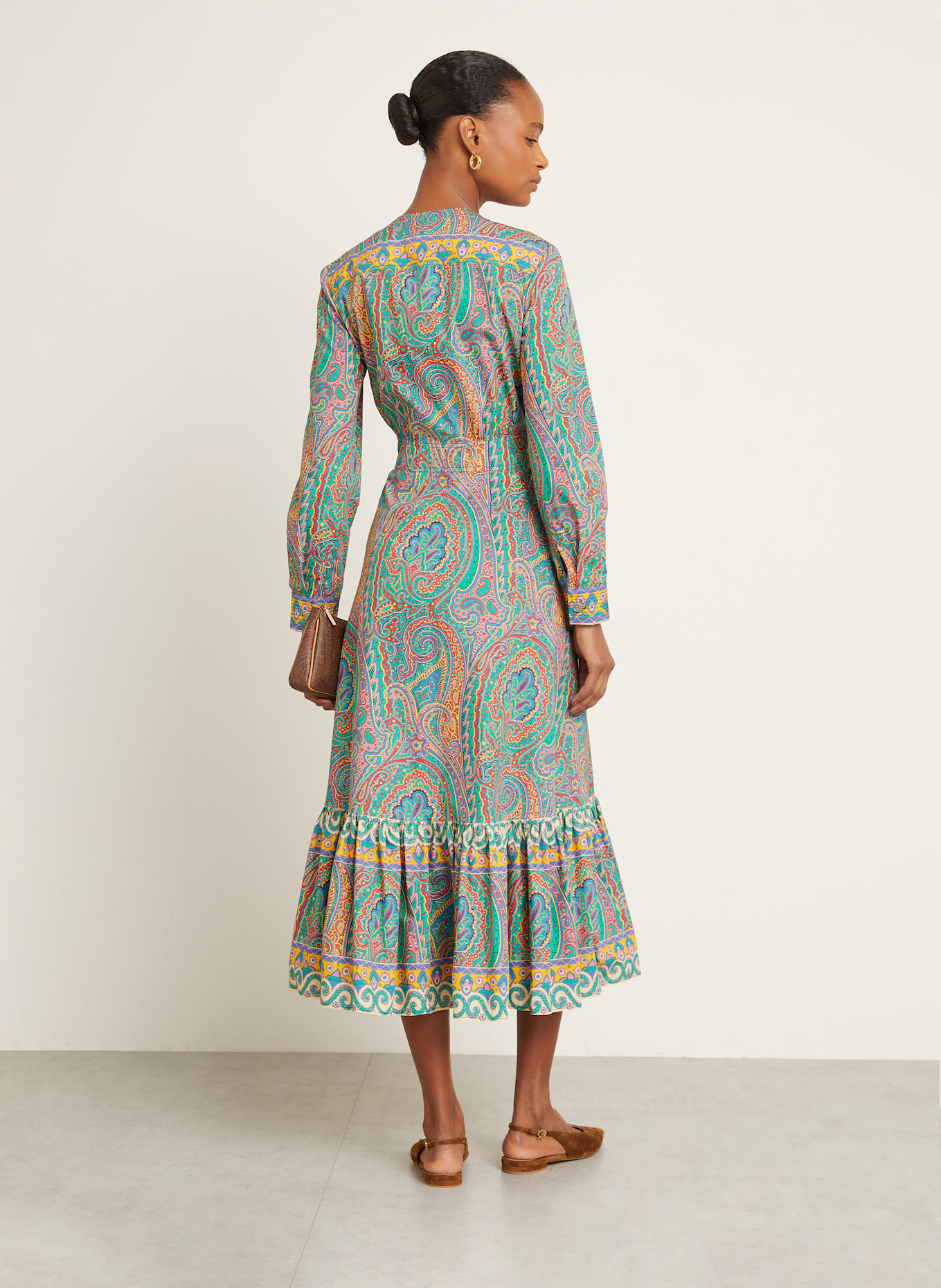 ETRO Dress in green/ dark yellow/ light red
