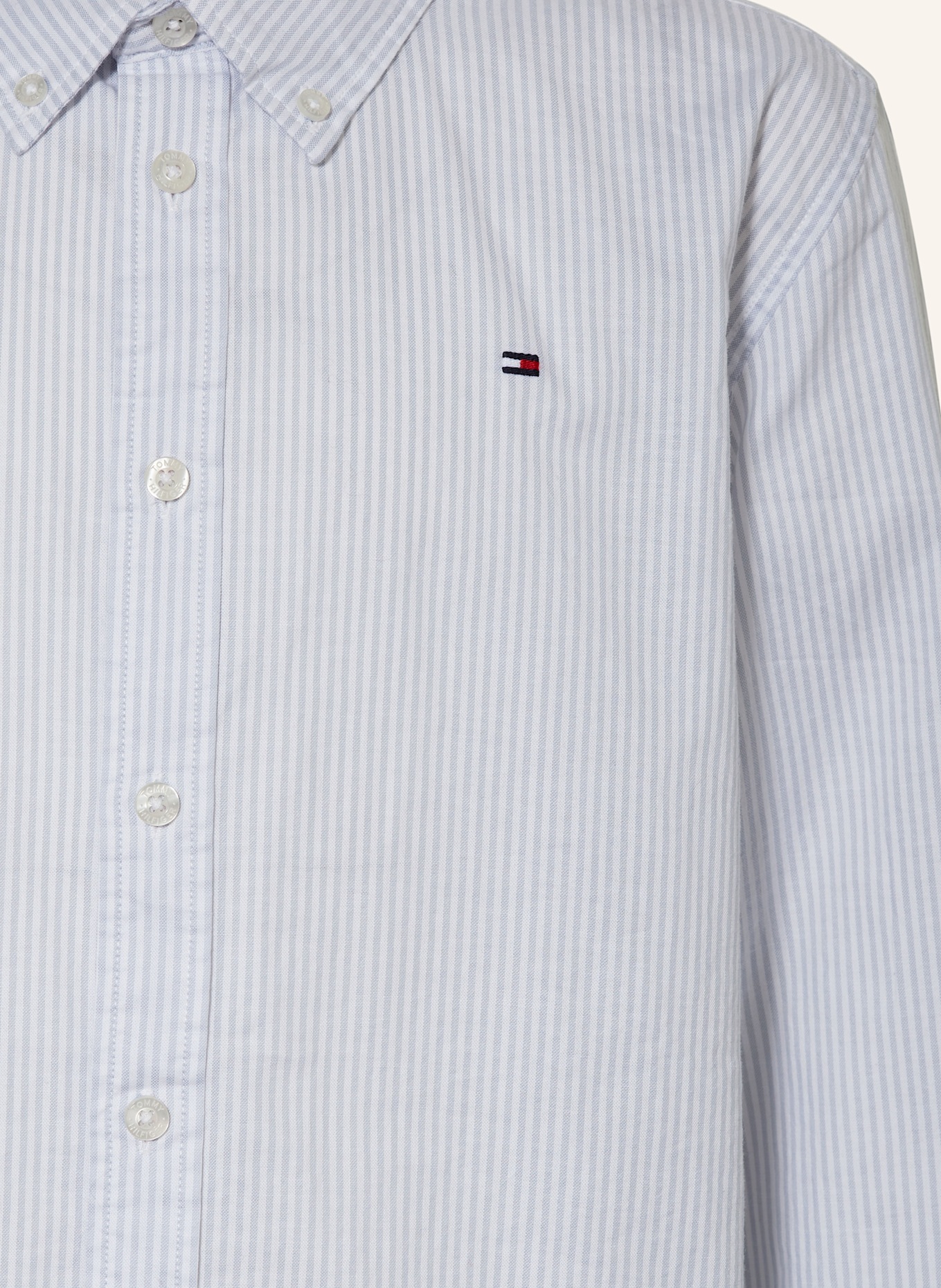 TOMMY HILFIGER FLEX ITHACA shirt: WHITE / LIGHT BLUE