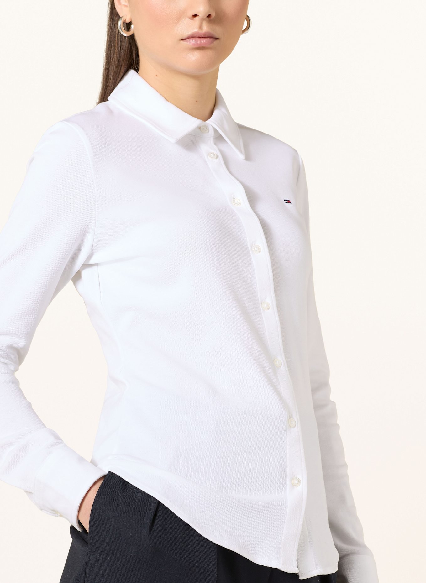 TOMMY HILFIGER Koszula z piki: BIAŁY