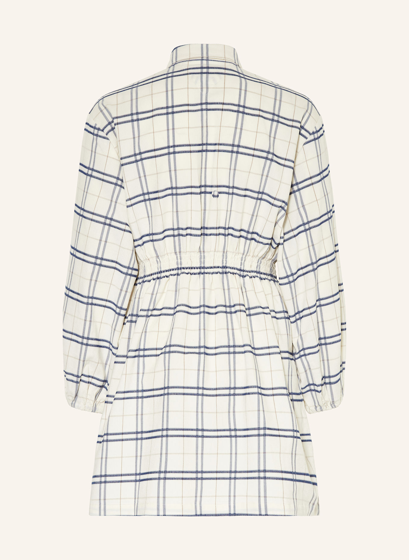 TOMMY HILFIGER Hemdblusenkleid aus Cord: WEISS/ DUNKELBLAU/ BRAUN
