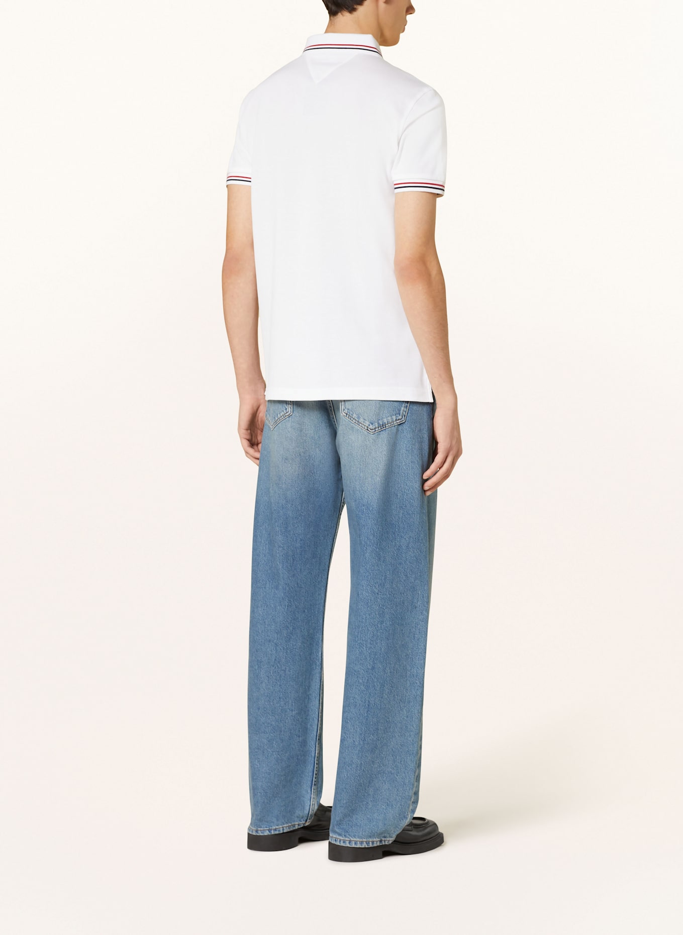 TOMMY HILFIGER Pique-Poloshirt TIPPED Slim Fit: WEISS