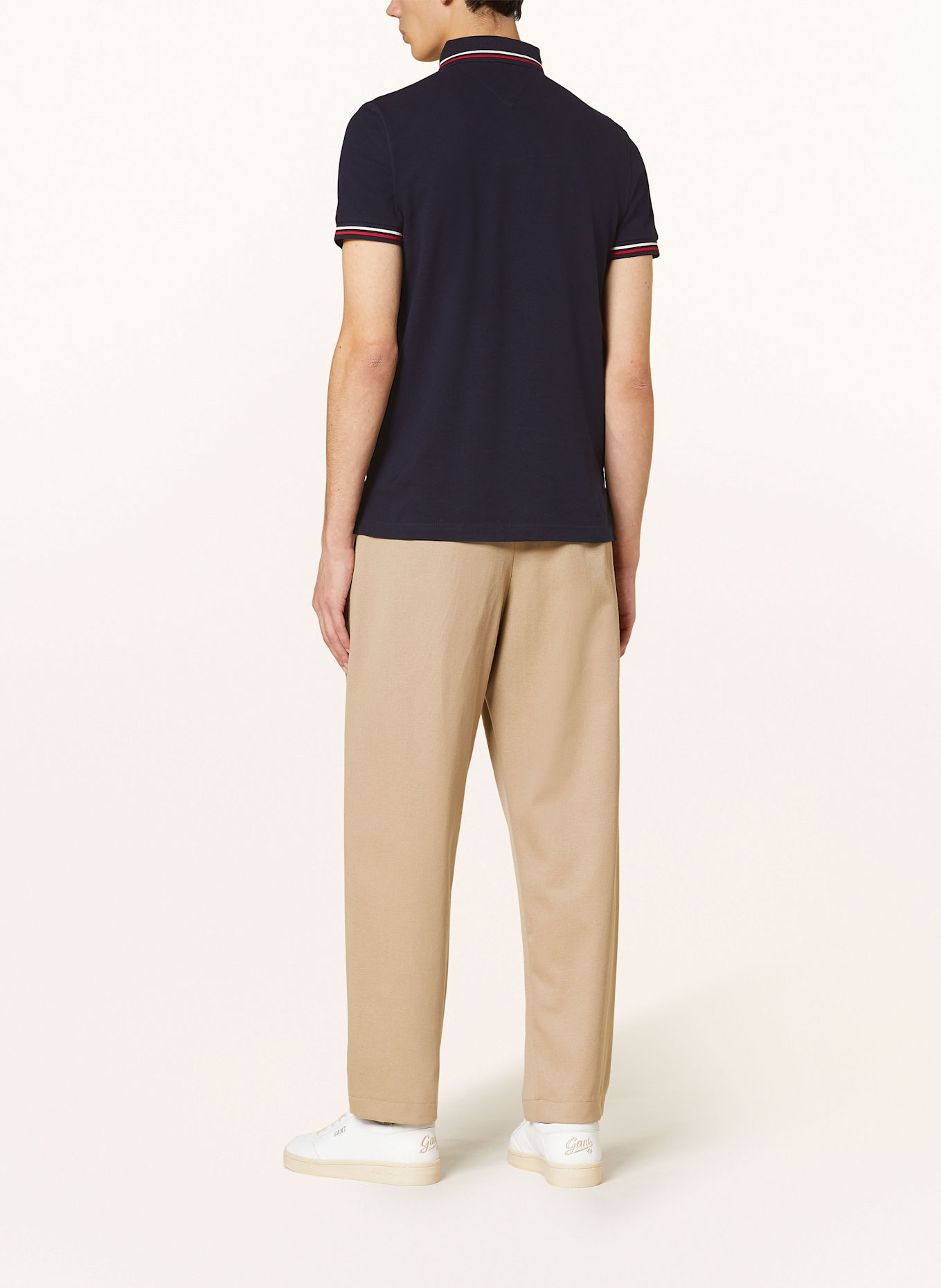TOMMY HILFIGER Pique-Poloshirt TIPPED Slim Fit: DUNKELBLAU