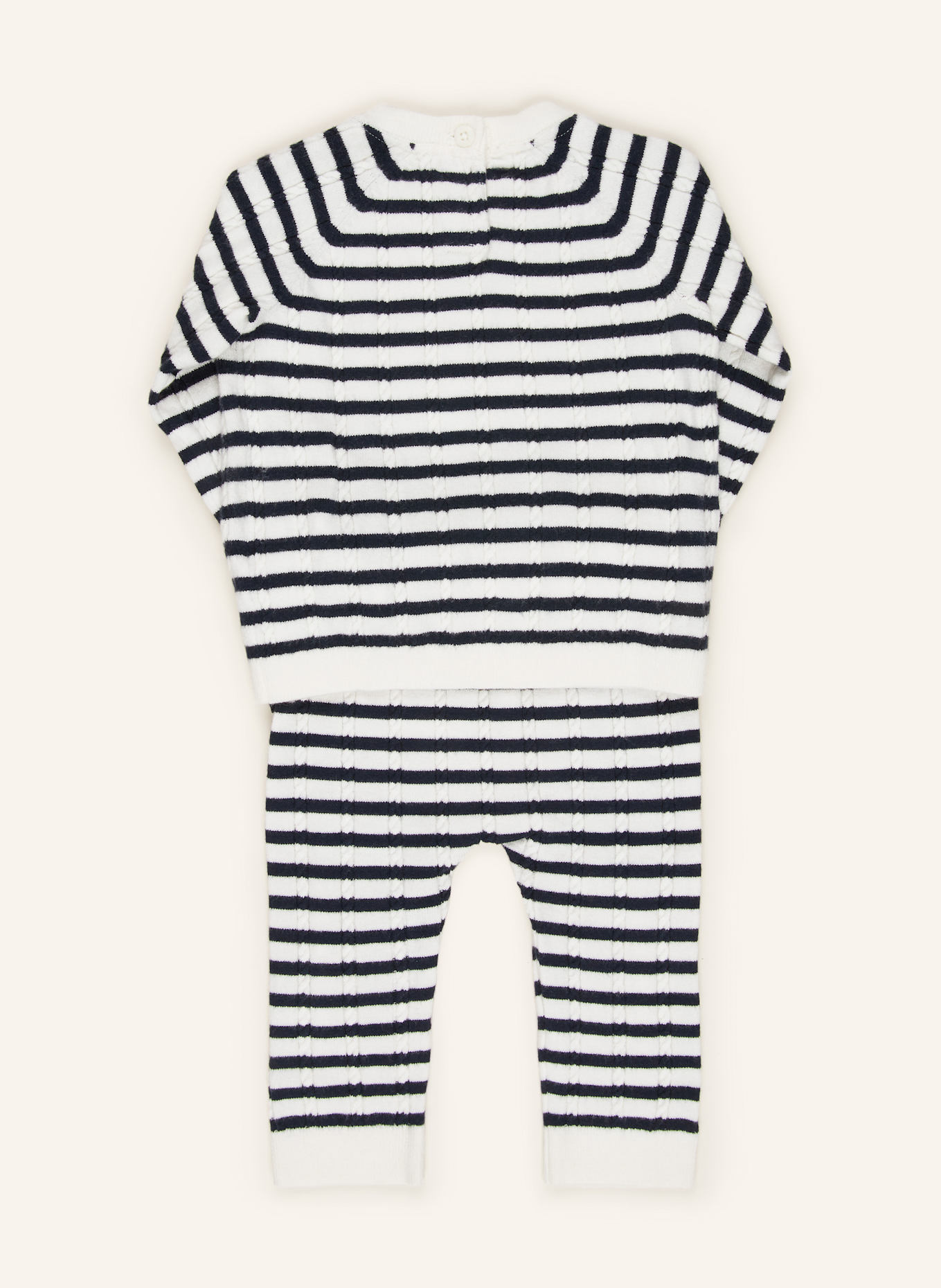 TOMMY HILFIGER Set: Pullover, Strickhose und Mütze: DUNKELBLAU / WEISS