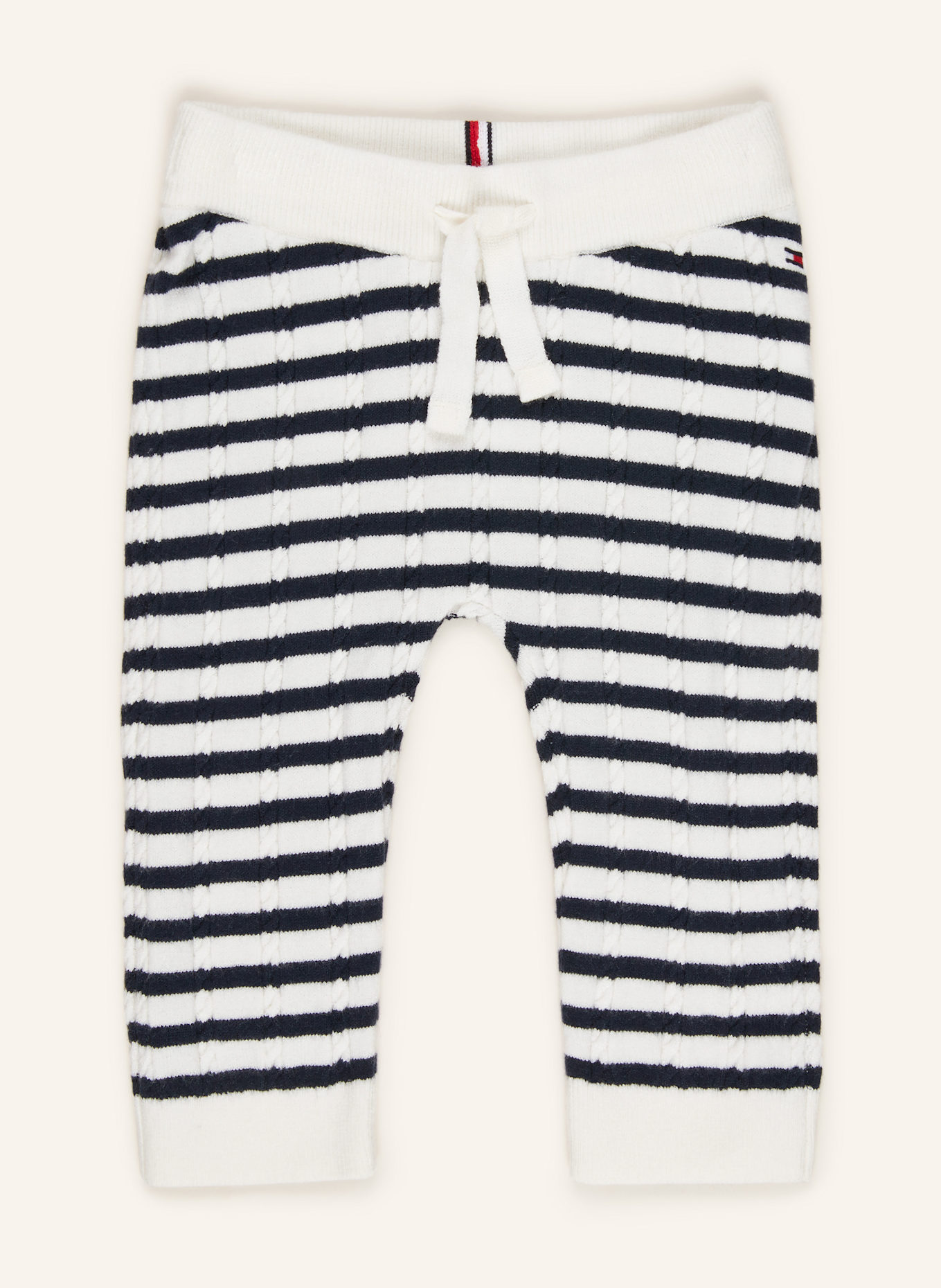 TOMMY HILFIGER Set: Pullover, Strickhose und Mütze: DUNKELBLAU / WEISS
