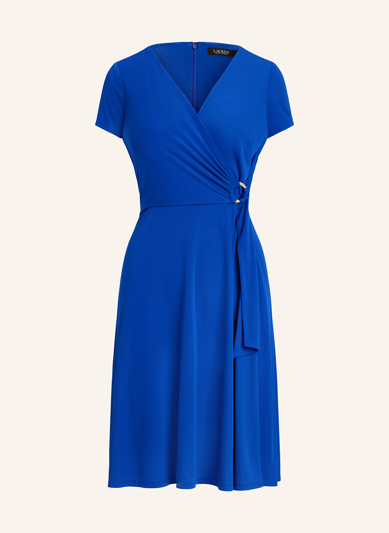 LAUREN RALPH LAUREN Jerseykleid in Wickeloptik: DUNKELBLAU