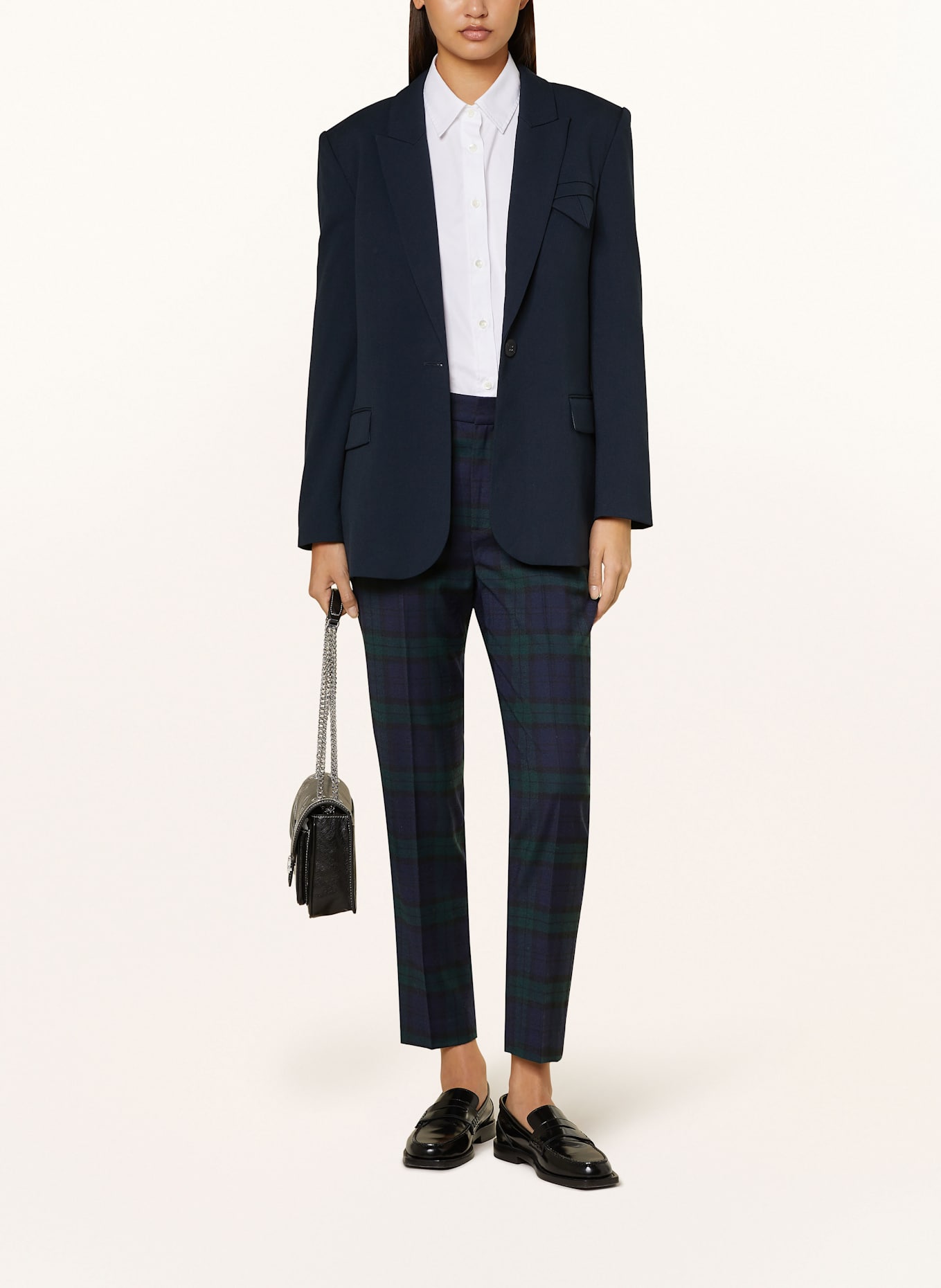 LAUREN RALPH LAUREN Flannel trousers with tuxedo stripe