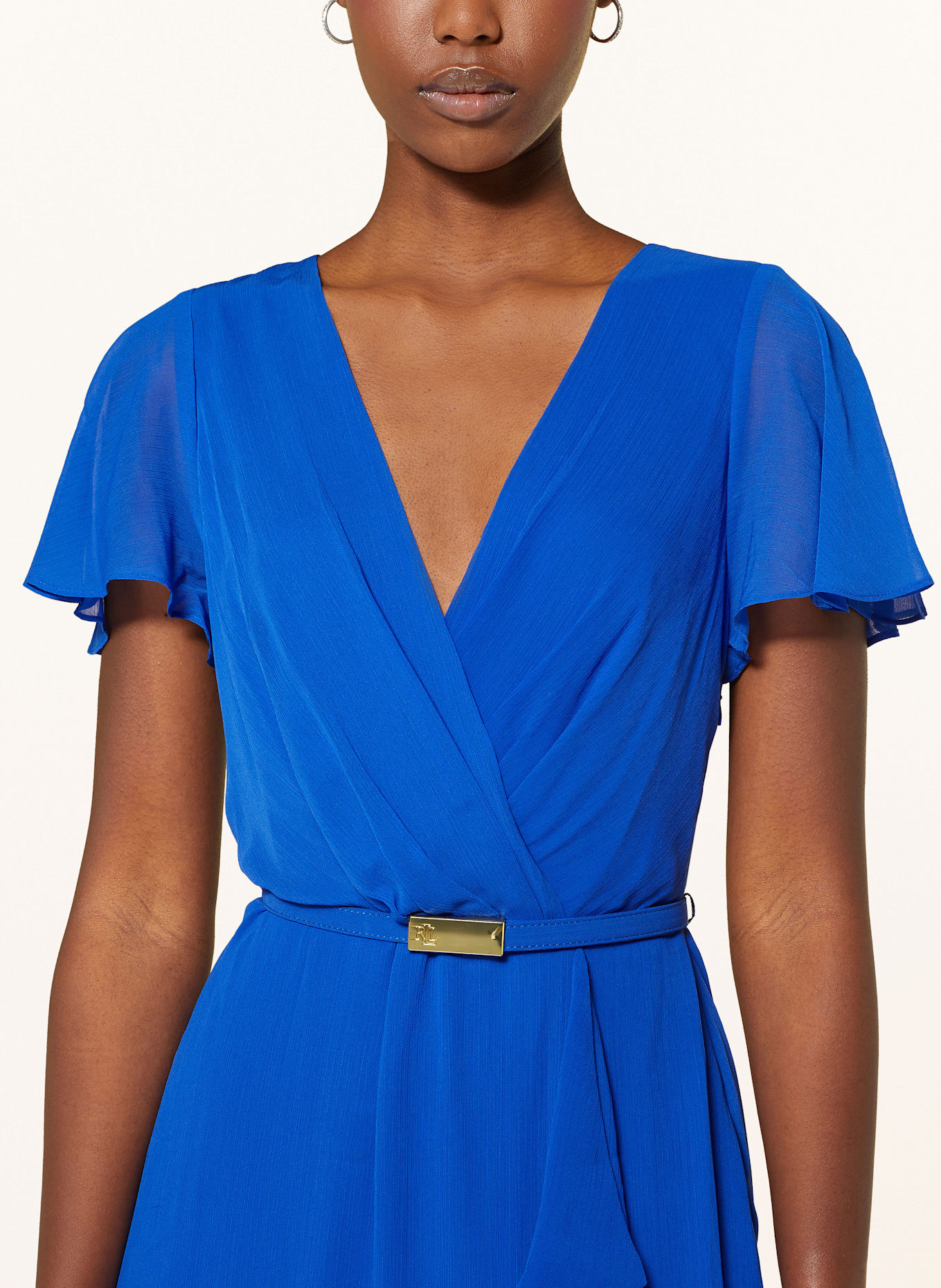 LAUREN RALPH LAUREN Abendkleid FARRYSH mit Volants: BLAU