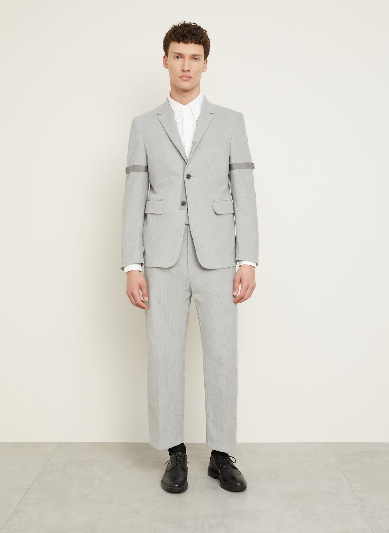 THOM BROWNE. Anzugsakko Extra Slim Fit aus Cord: HELLGRAU