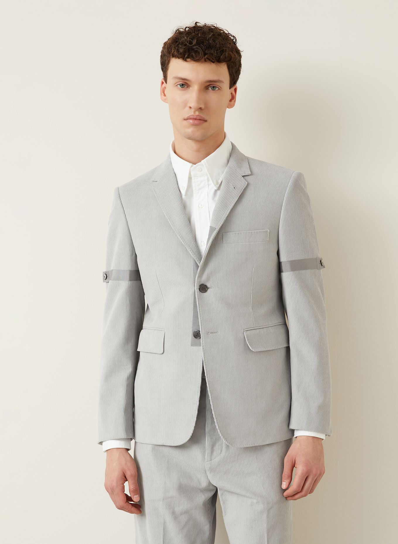 THOM BROWNE. Anzugsakko Extra Slim Fit aus Cord: HELLGRAU