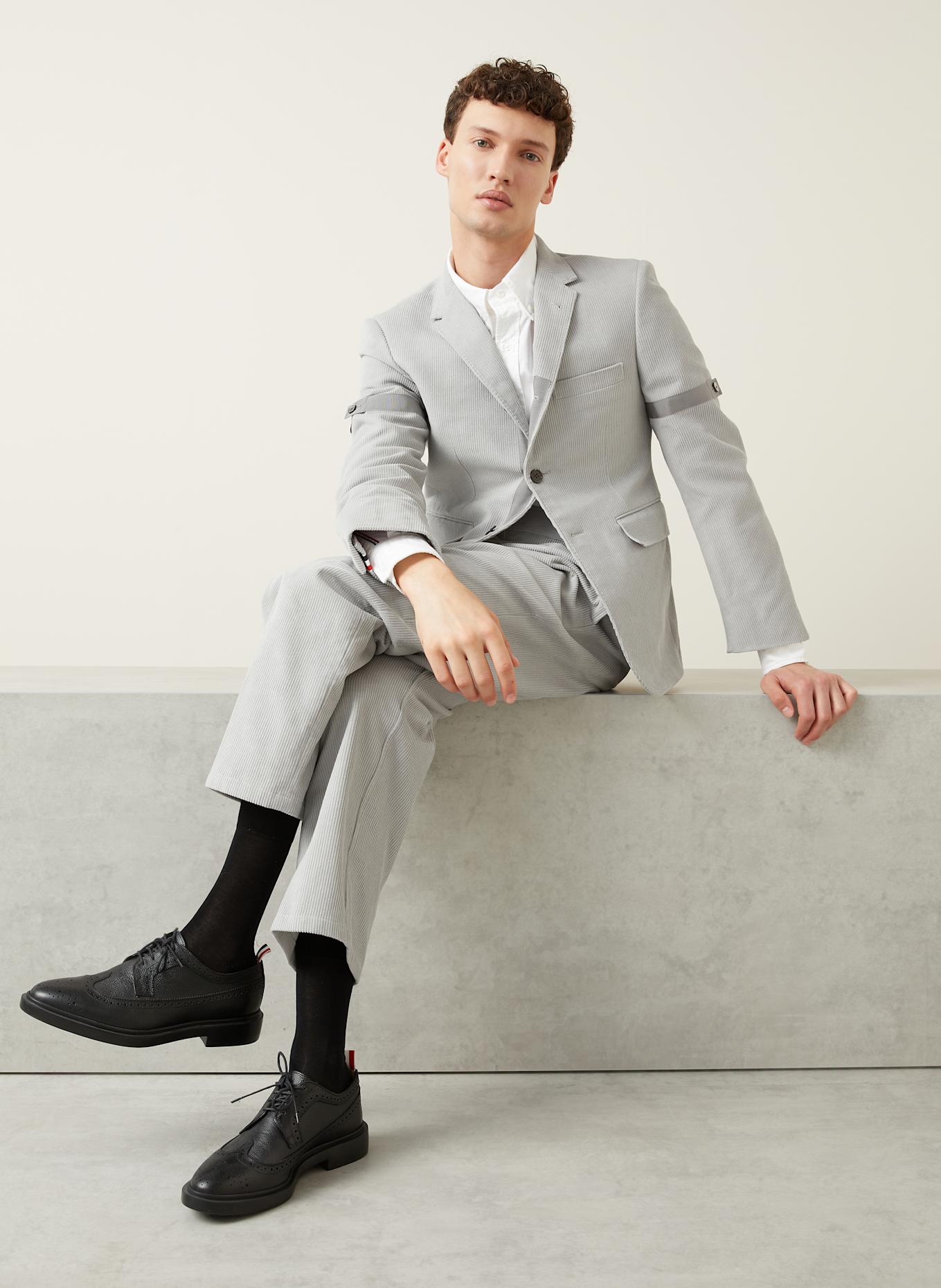THOM BROWNE. Anzugsakko Extra Slim Fit aus Cord: HELLGRAU