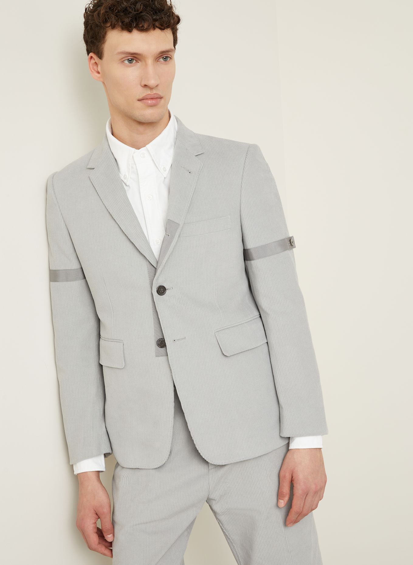 THOM BROWNE. Anzugsakko Extra Slim Fit aus Cord: HELLGRAU