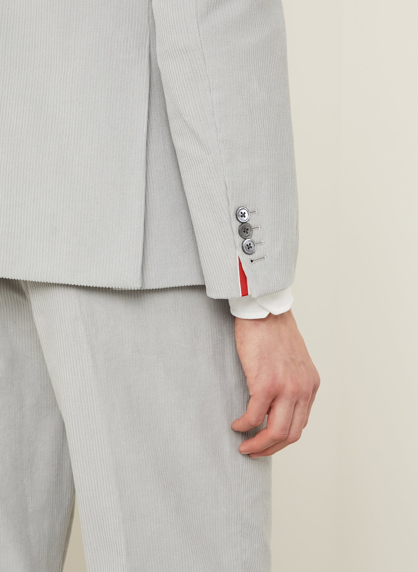 THOM BROWNE. Anzugsakko Extra Slim Fit aus Cord: HELLGRAU
