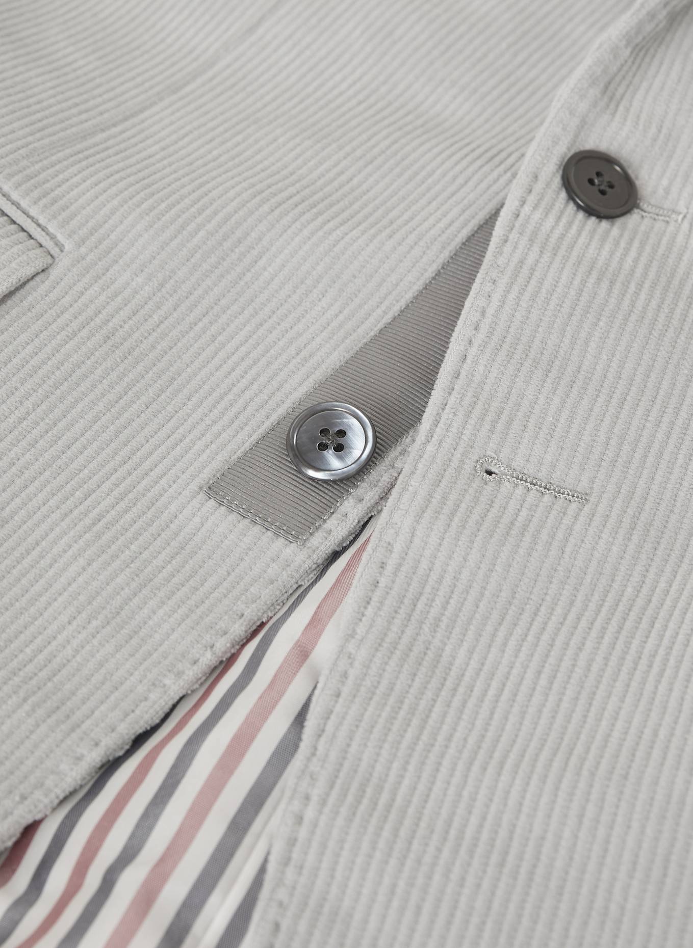 THOM BROWNE. Anzugsakko Extra Slim Fit aus Cord: HELLGRAU