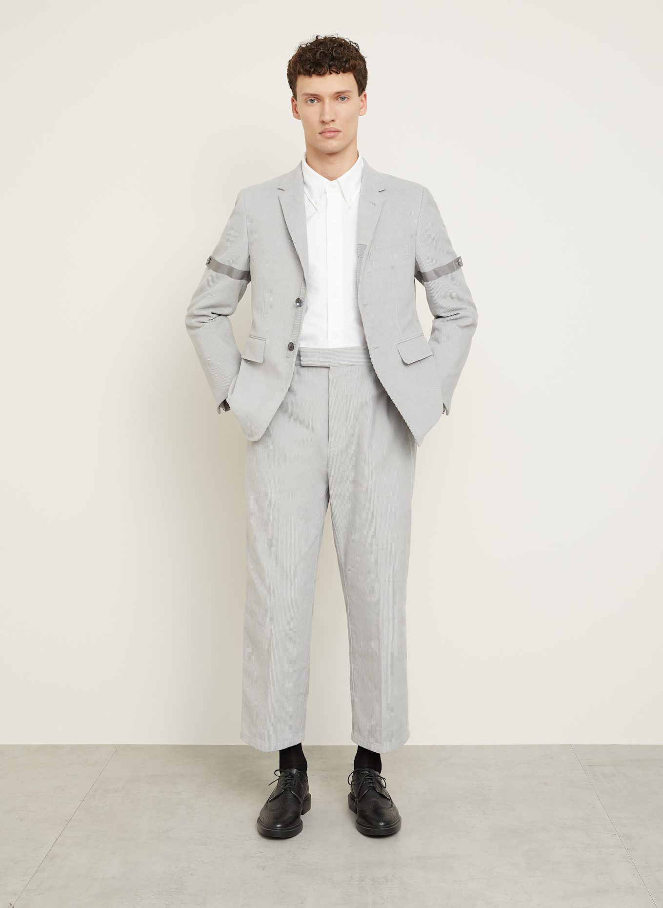 THOM BROWNE. Anzughose Regular Fit aus Cord: 055 LT GREY