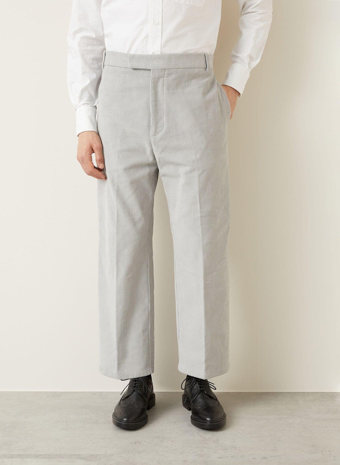 THOM BROWNE. Anzughose Regular Fit aus Cord: 055 LT GREY