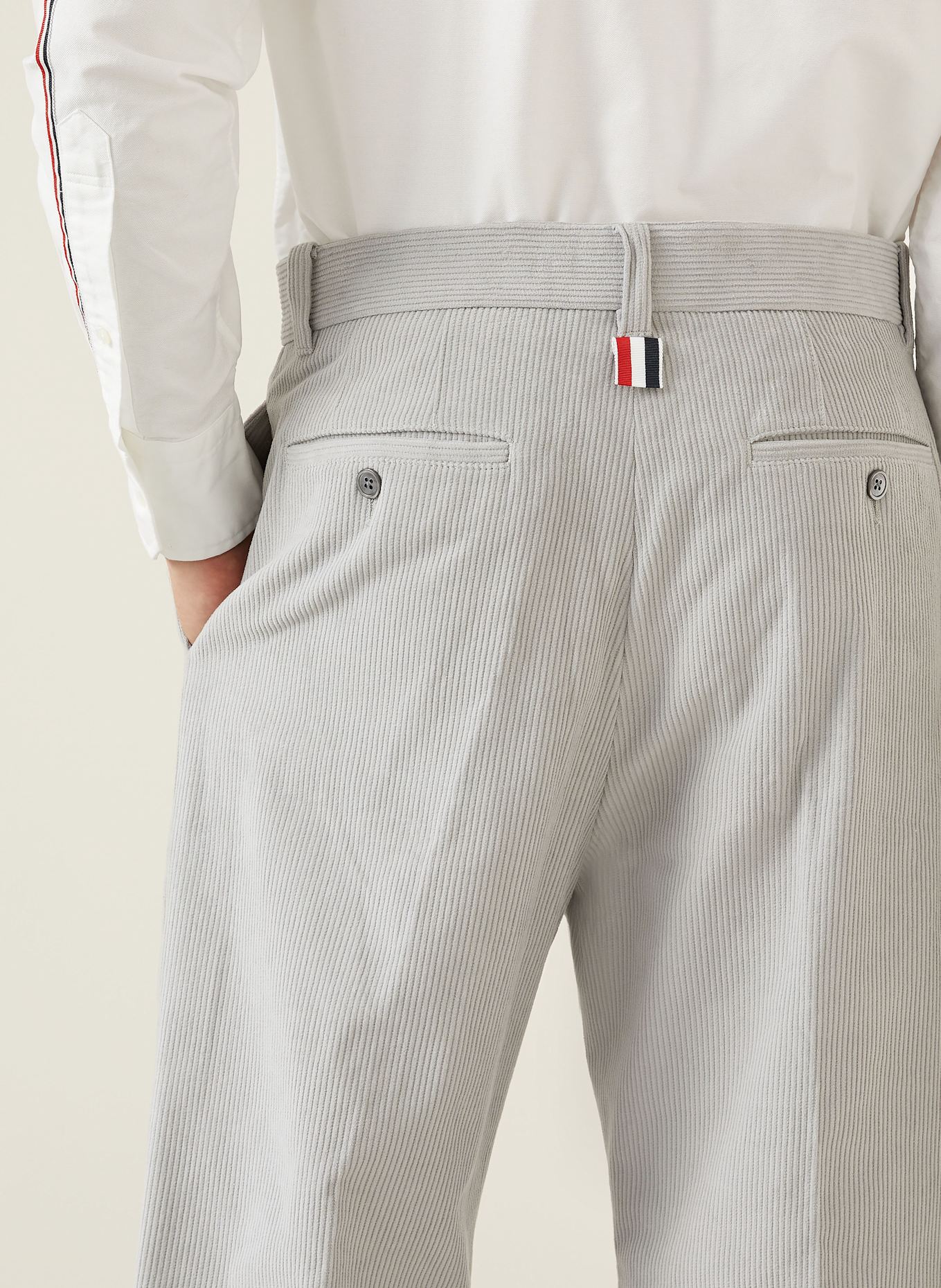 THOM BROWNE. Anzughose Regular Fit aus Cord: 055 LT GREY