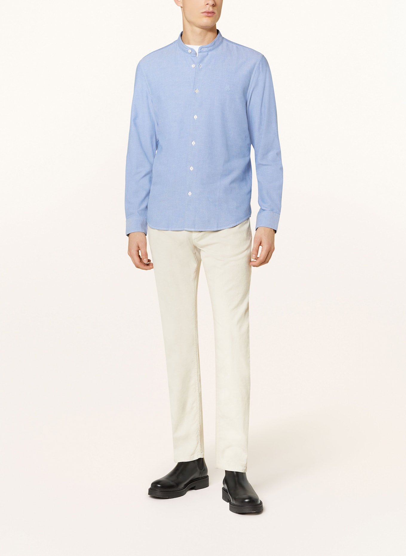 Marc O'Polo Hemd Regular Fit mit Stehkragen: HELLBLAU