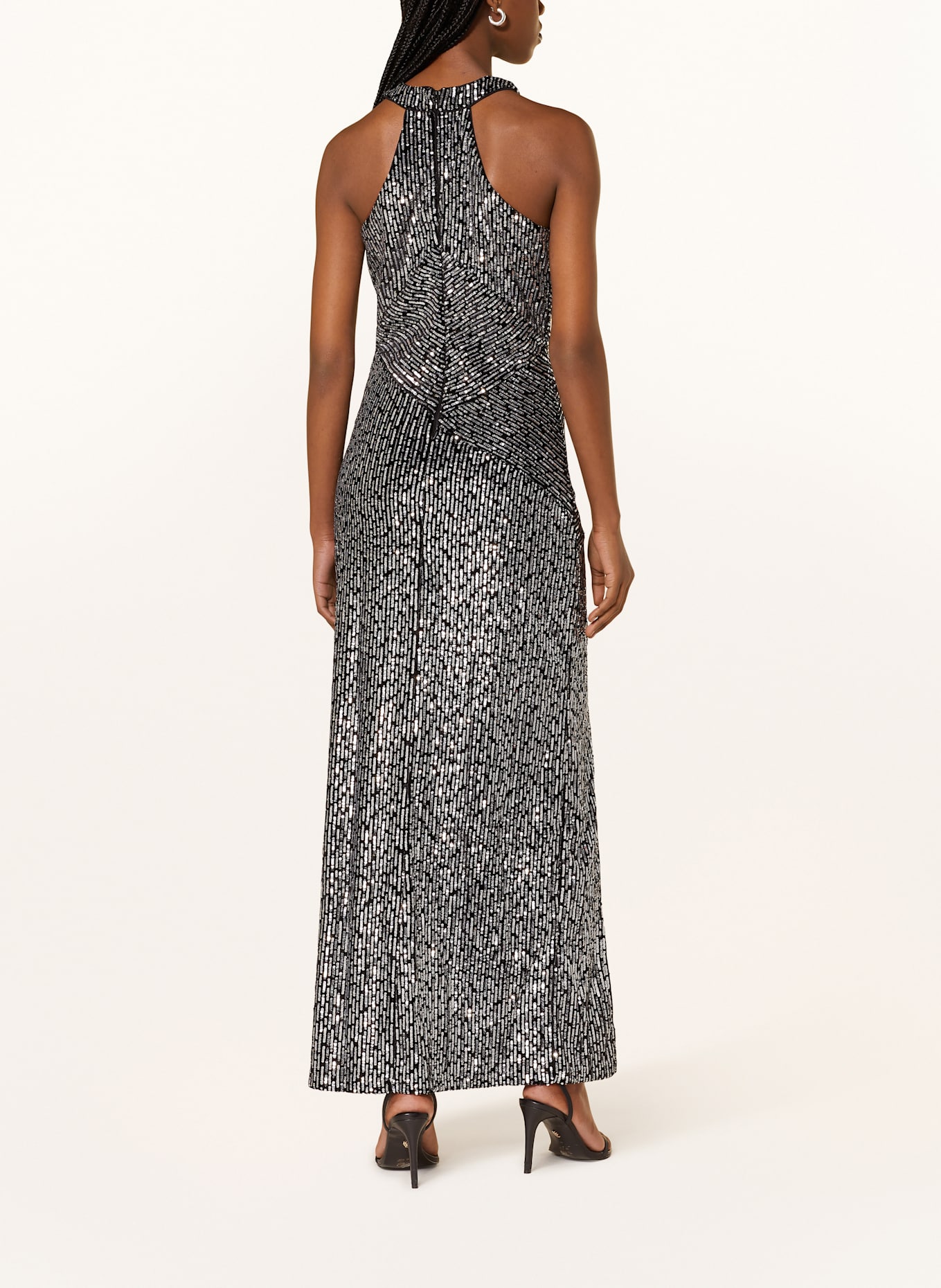 ROUGE VILA Kleid VIBERRIE mit Pailletten: SILBER / SCHWARZ