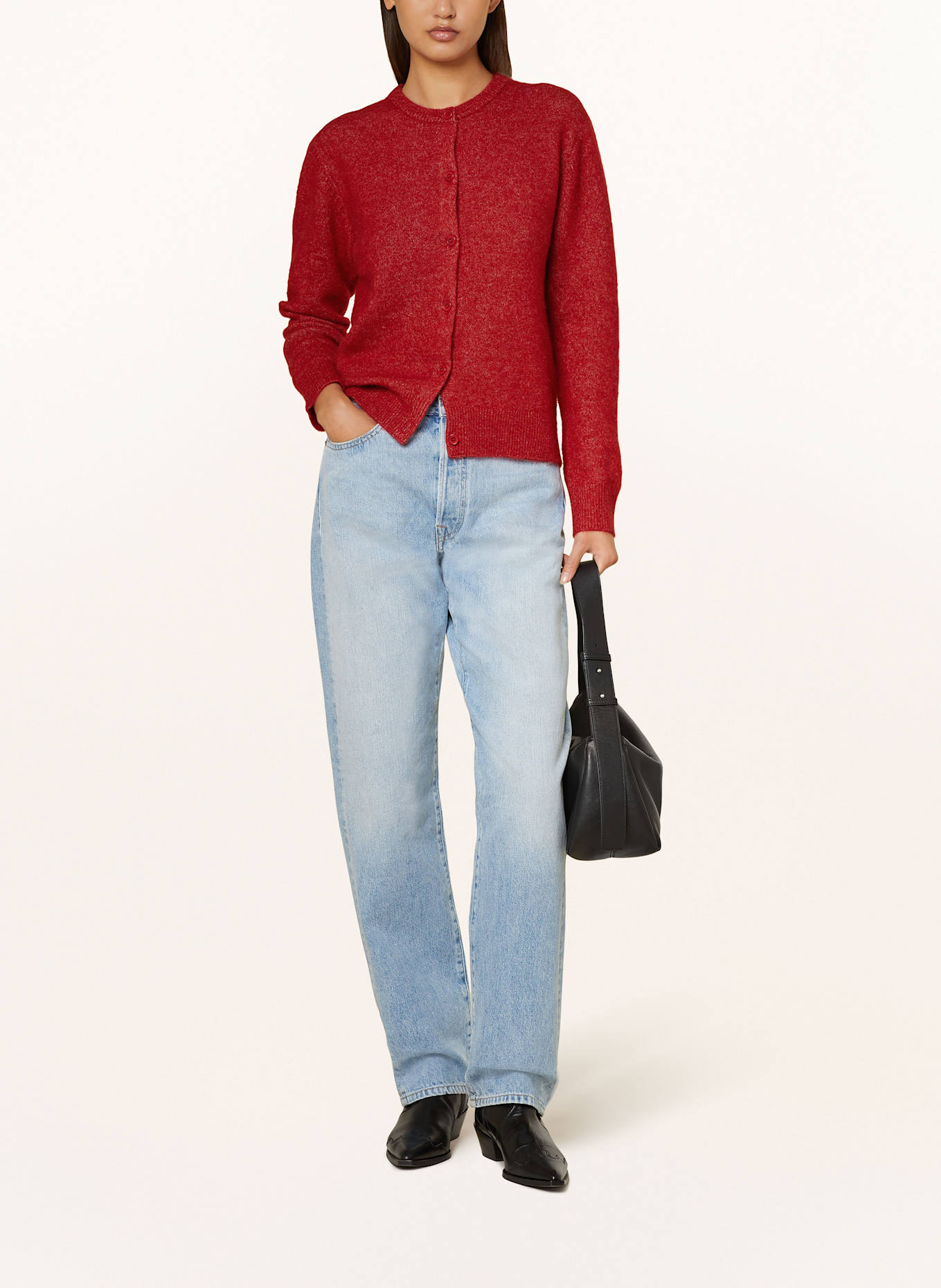 SAMSØE  SAMSØE Strickjacke NOR mit Alpaka: ROT