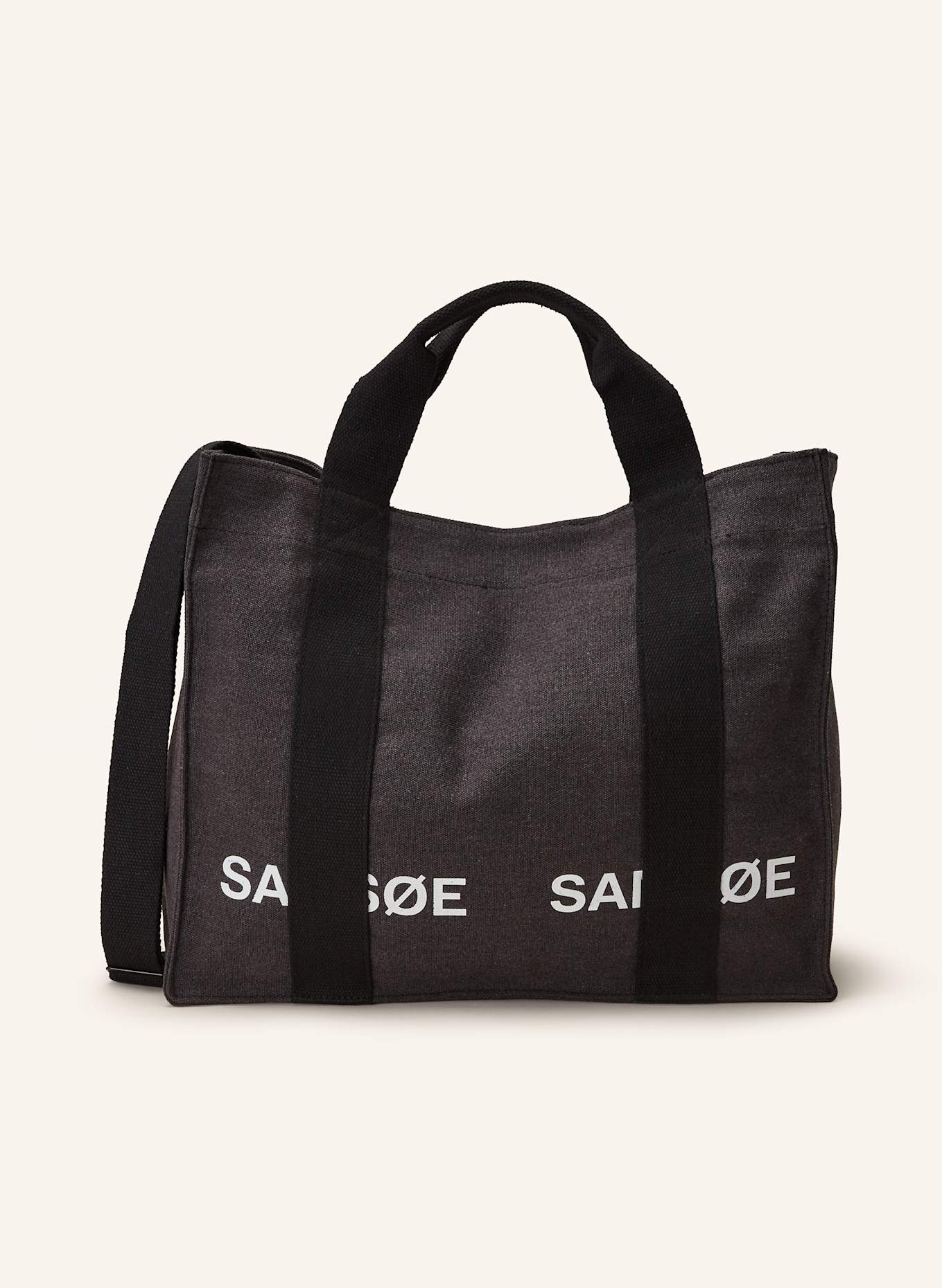 SAMSØE  SAMSØE Torba shopper SALUCAS LARGE: CZIEMNOSZARY / CZARNY / BIAŁY