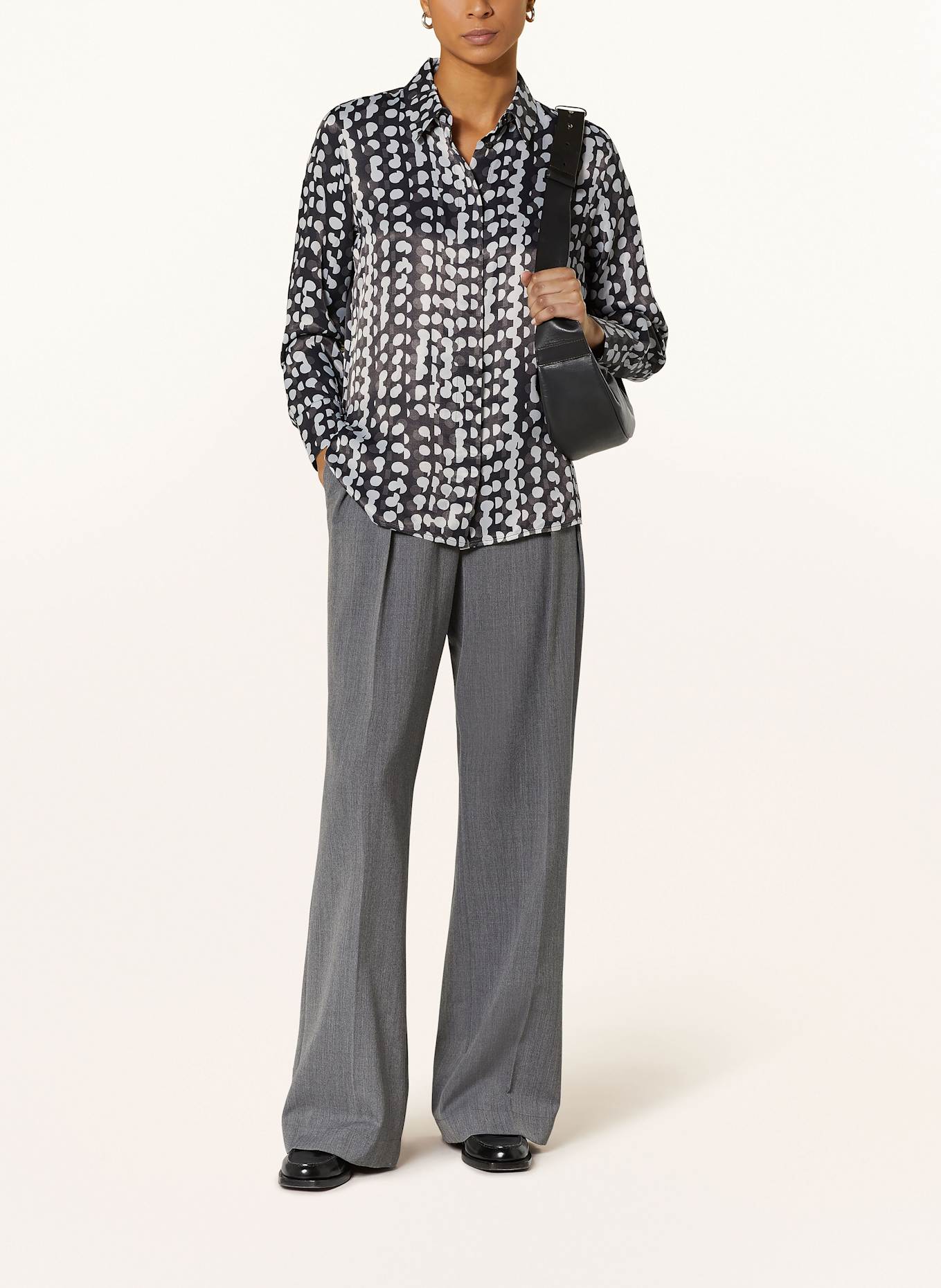 OPUS Hemdbluse FOSMO: SCHWARZ / GRAU / HELLGRAU