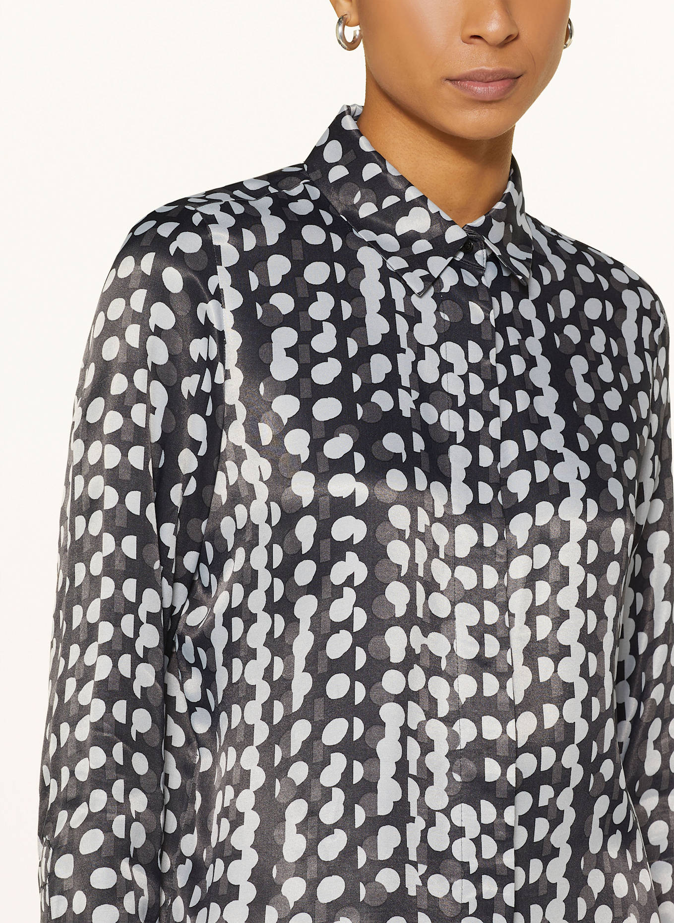 OPUS Hemdbluse FOSMO: SCHWARZ / GRAU / HELLGRAU