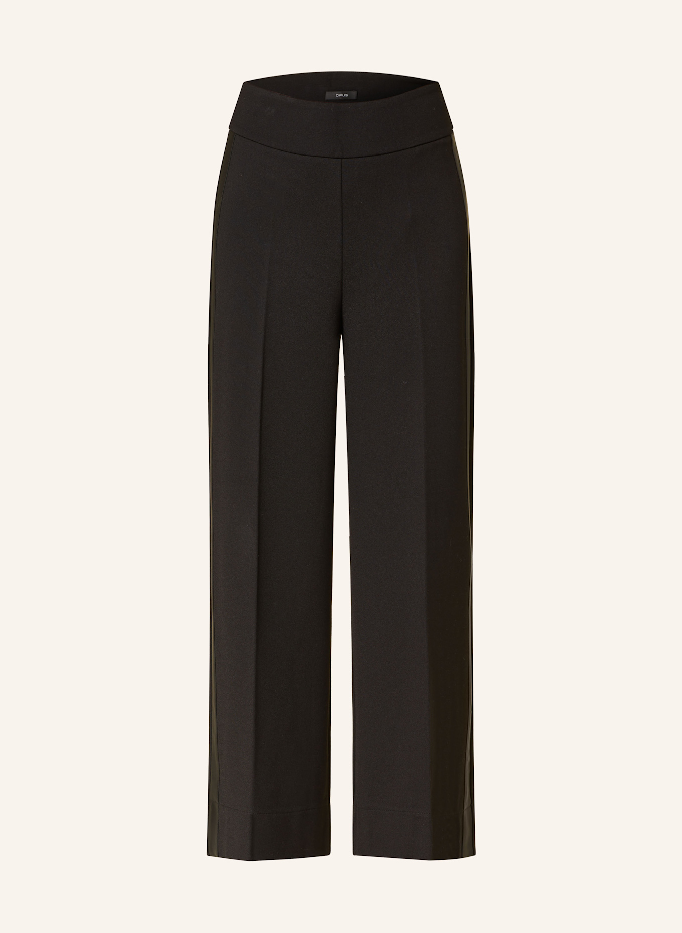 OPUS MISHA culottes in jersey with tuxedo stripes: BLACK