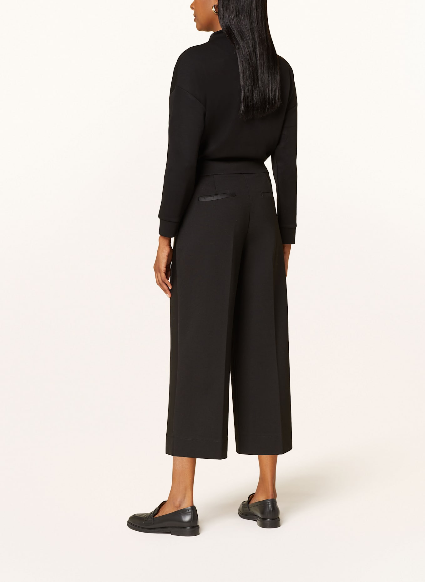 OPUS MISHA culottes in jersey with tuxedo stripes: BLACK