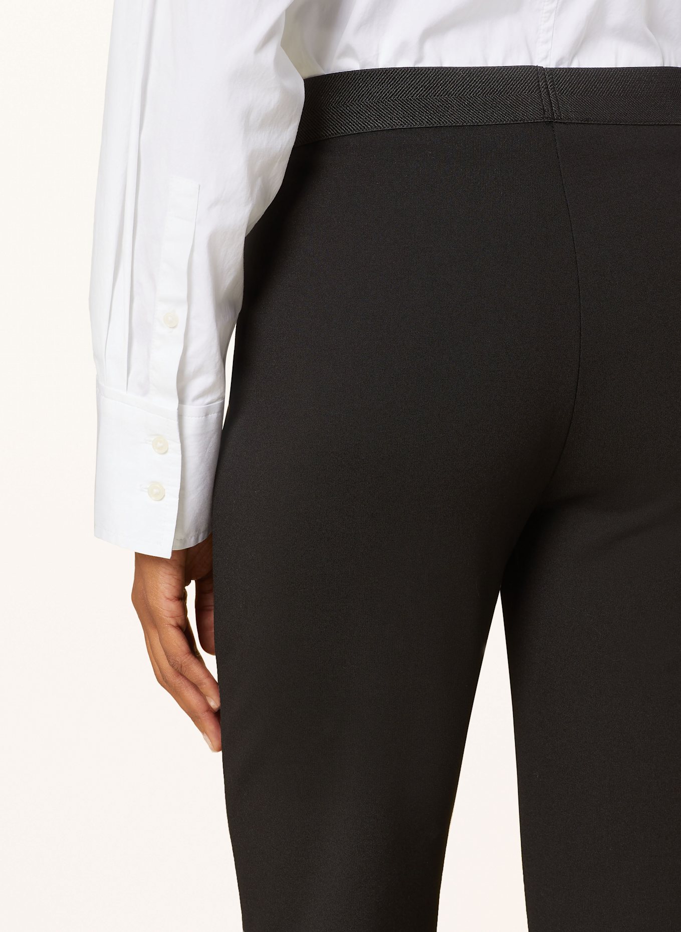 OPUS Bootcut-Hose ERJA aus Jersey: SCHWARZ
