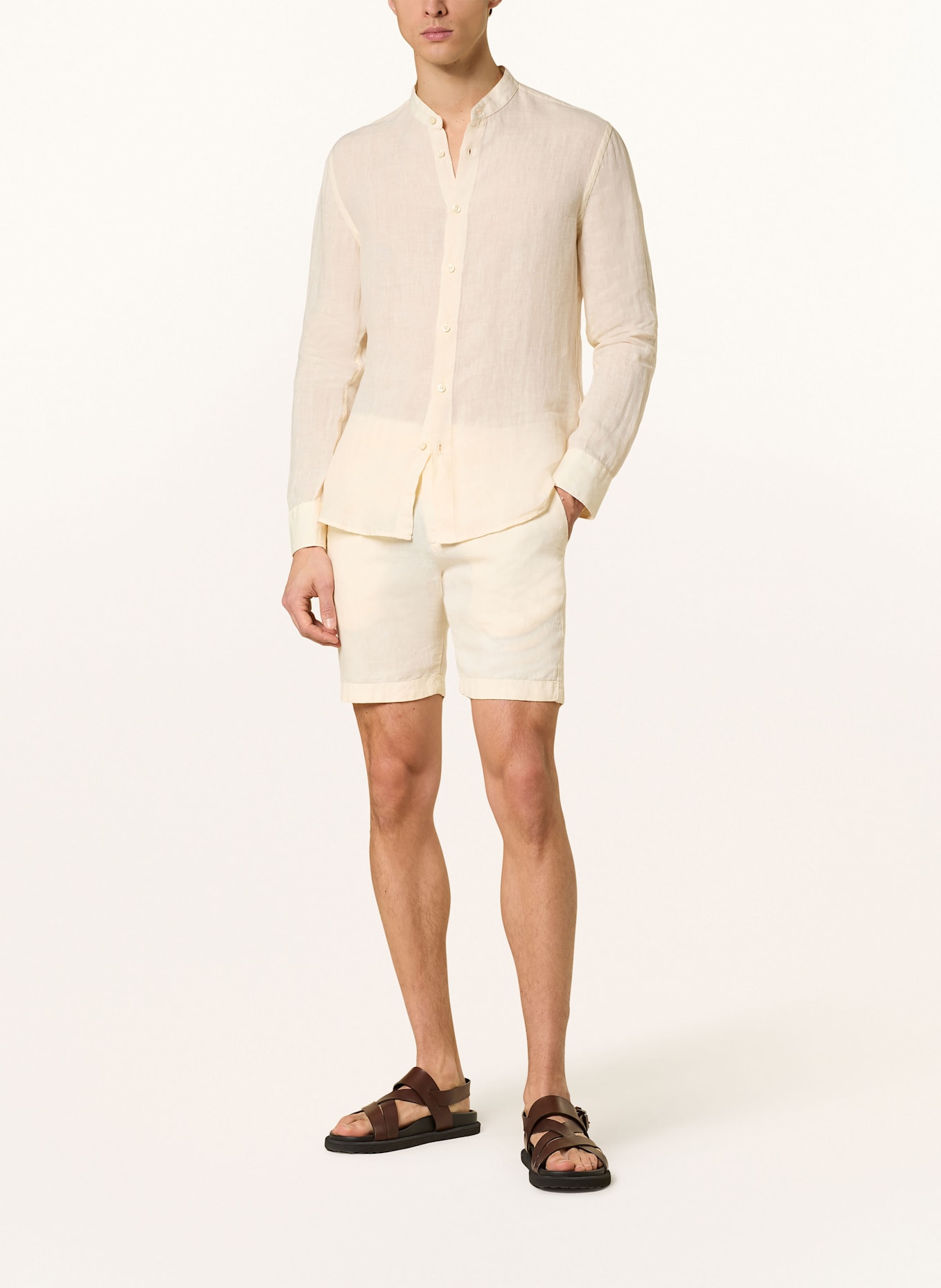 120%lino Salmon Pink Cotton Sweatshirt With White Balmain Logo Print with stand-up collar, Color: CREAM (Image 2)