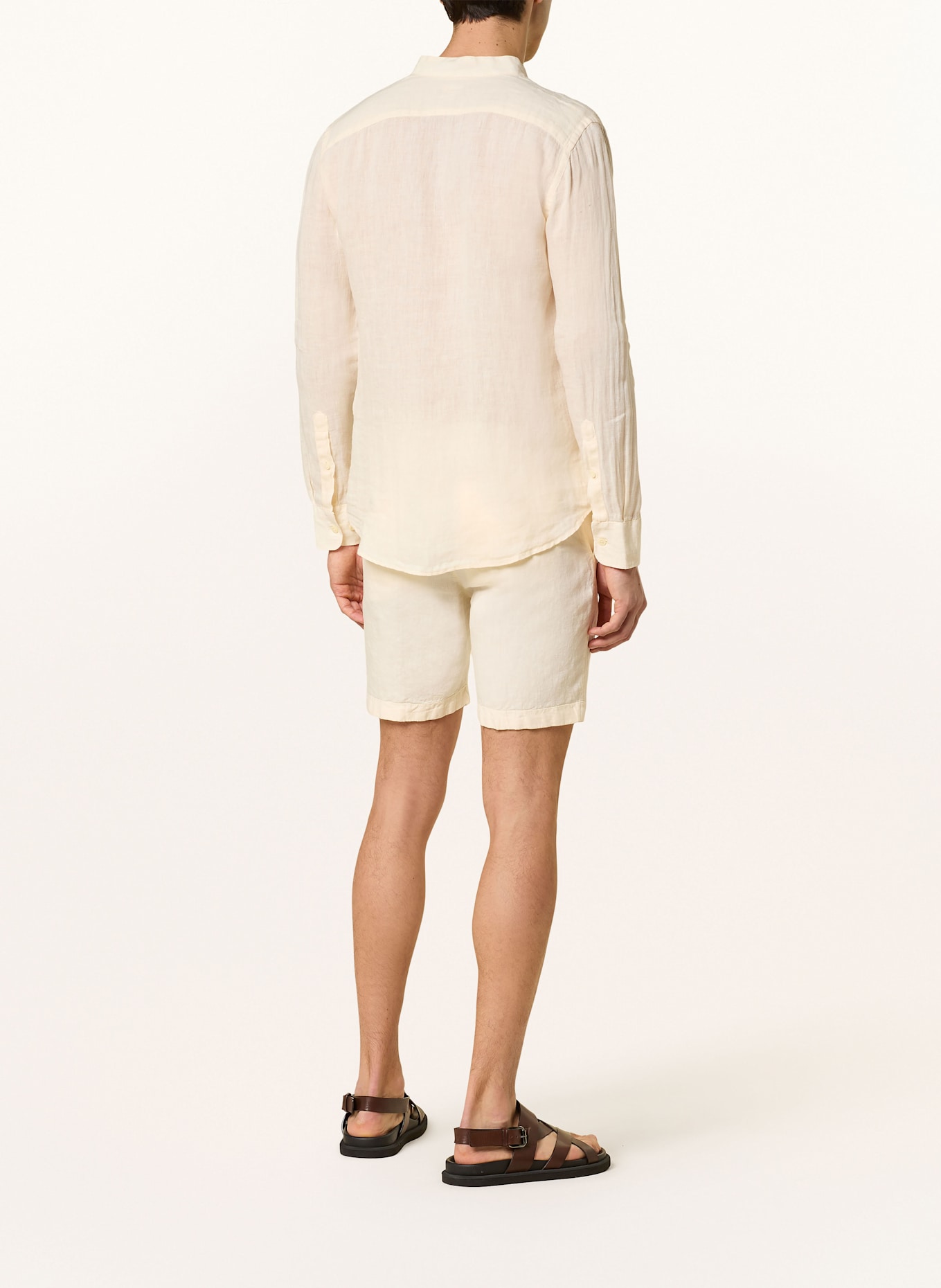 120%lino Salmon Pink Cotton Sweatshirt With White Balmain Logo Print with stand-up collar, Color: CREAM (Image 3)