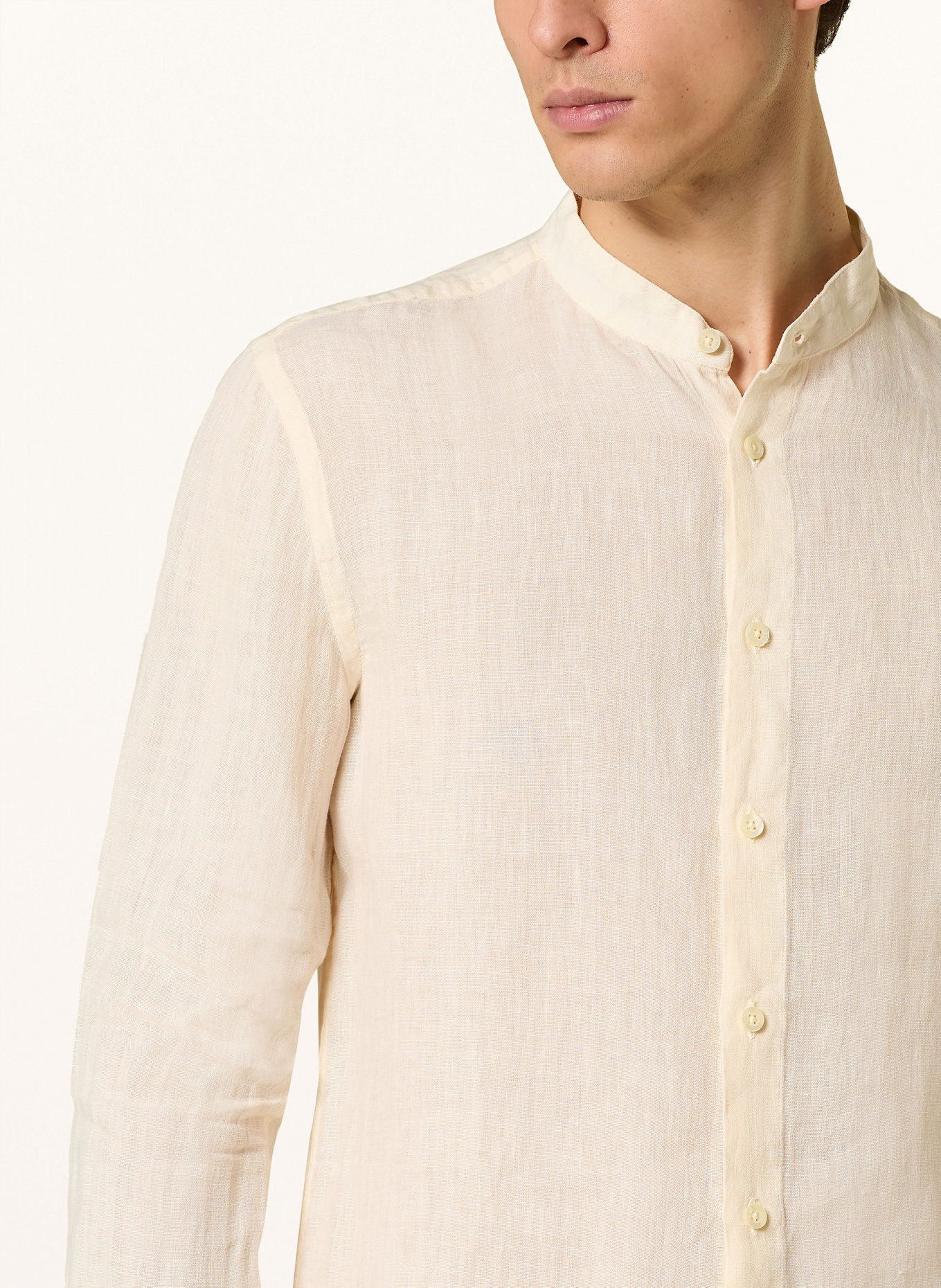 120%lino Salmon Pink Cotton Sweatshirt With White Balmain Logo Print with stand-up collar, Color: CREAM (Image 4)