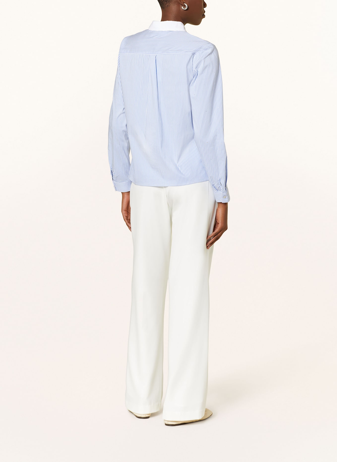 CARTOON Hemdbluse mit Schmucksteinen: HELLBLAU / WEISS