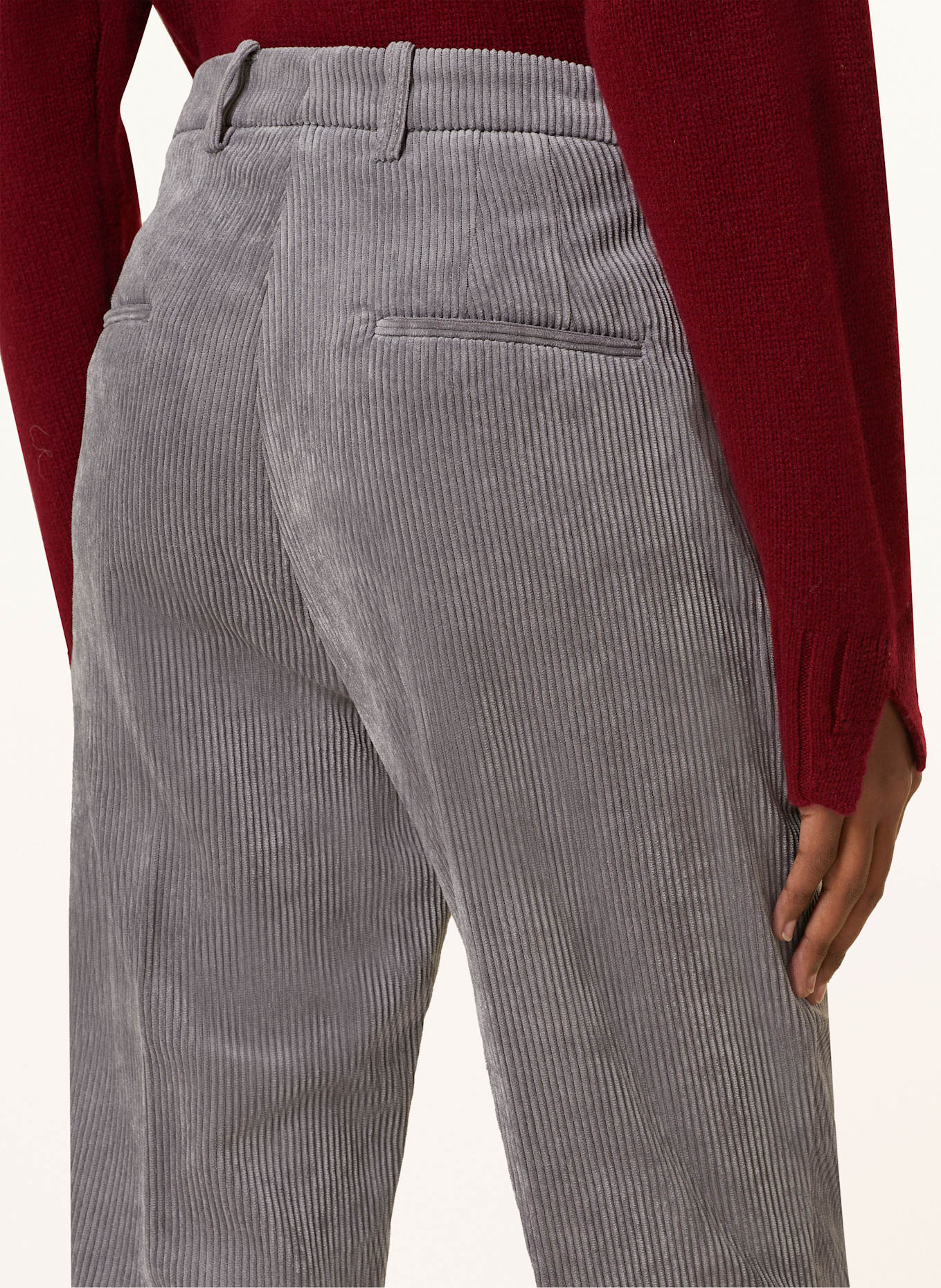 CAMBIO Corduroy trousers KRYSTAL: GRAY