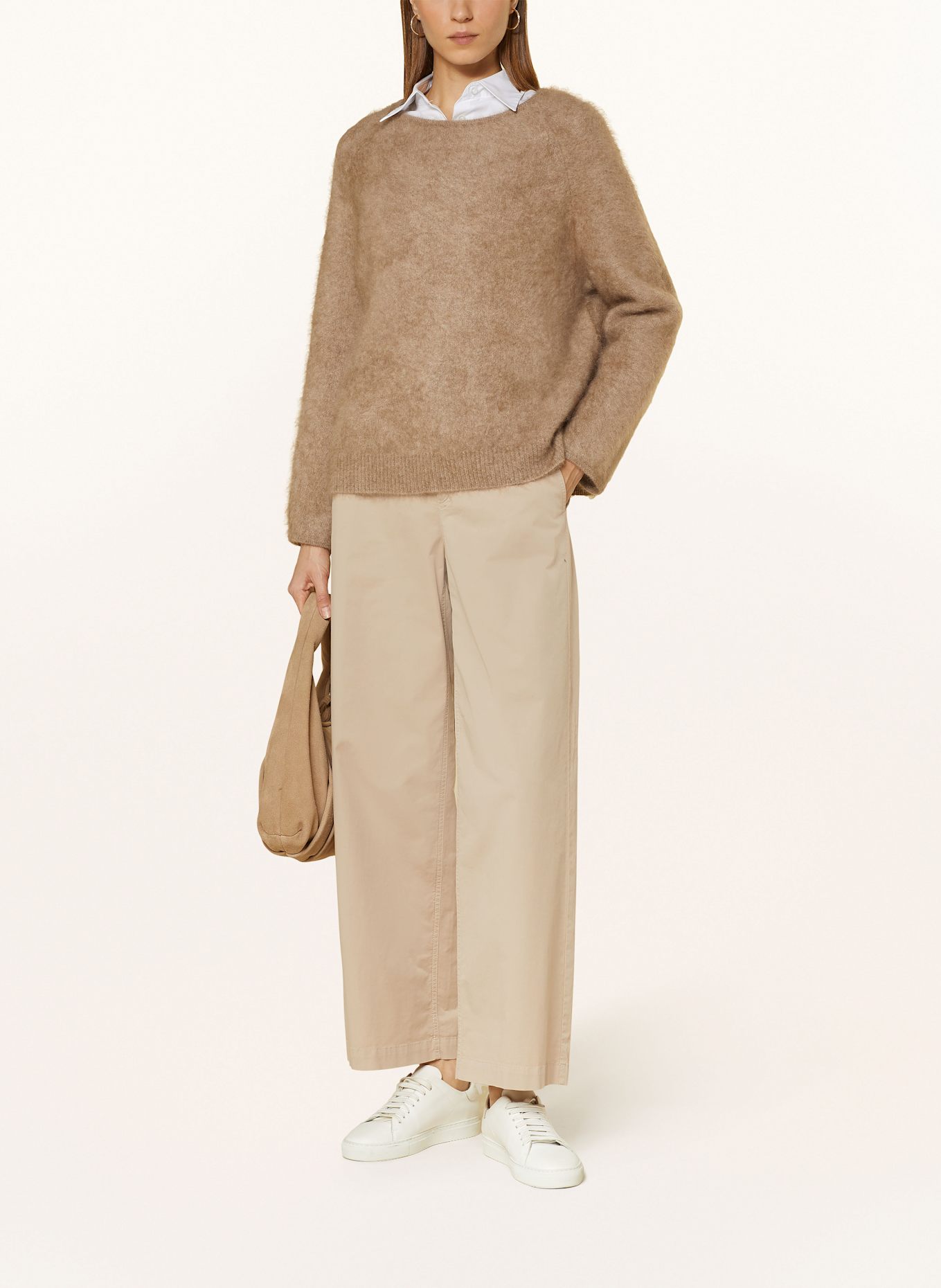 RAFFAELLO ROSSI YUKI wide leg trousers: BEIGE