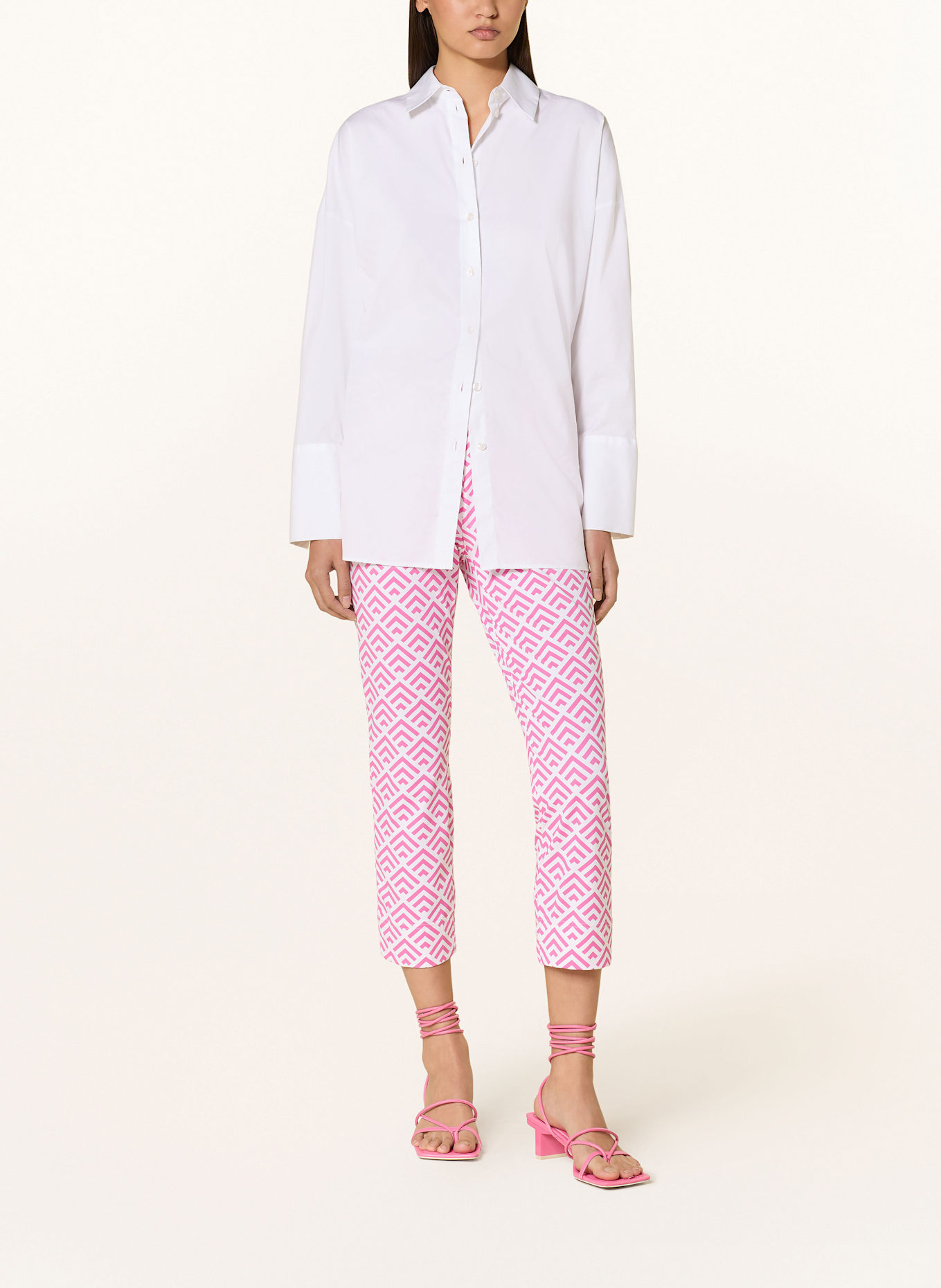 RAFFAELLO ROSSI 7/8 pants: WHITE / PINK